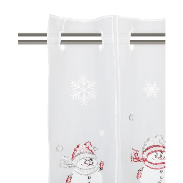 my home Scheibengardine »Snowman«, (1 St.), Transparent, Voile, Polyester  auf Rechnung | BAUR