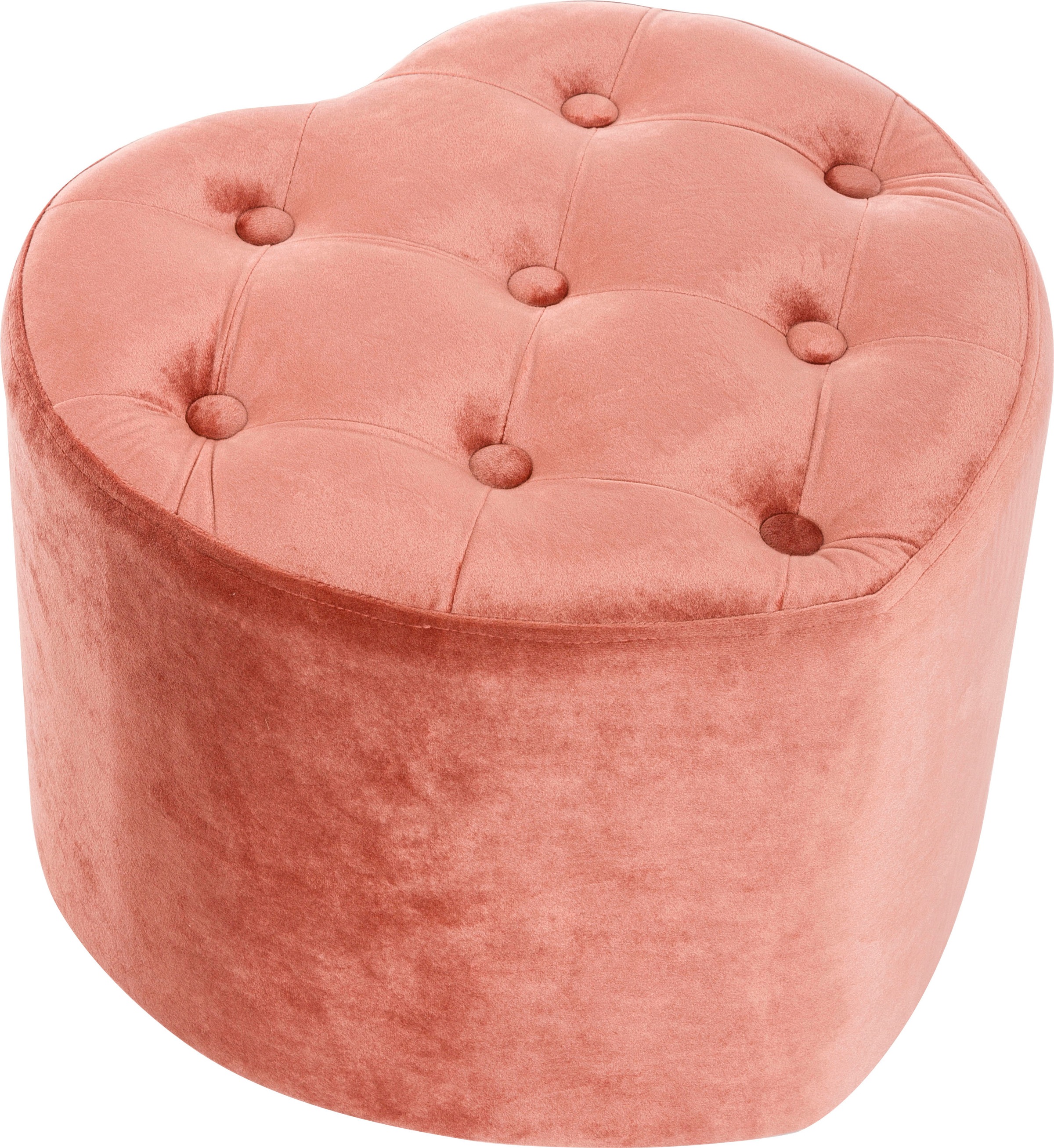 my Flair Hocker, Hocker mit Knöpfen, herzförmig / rose