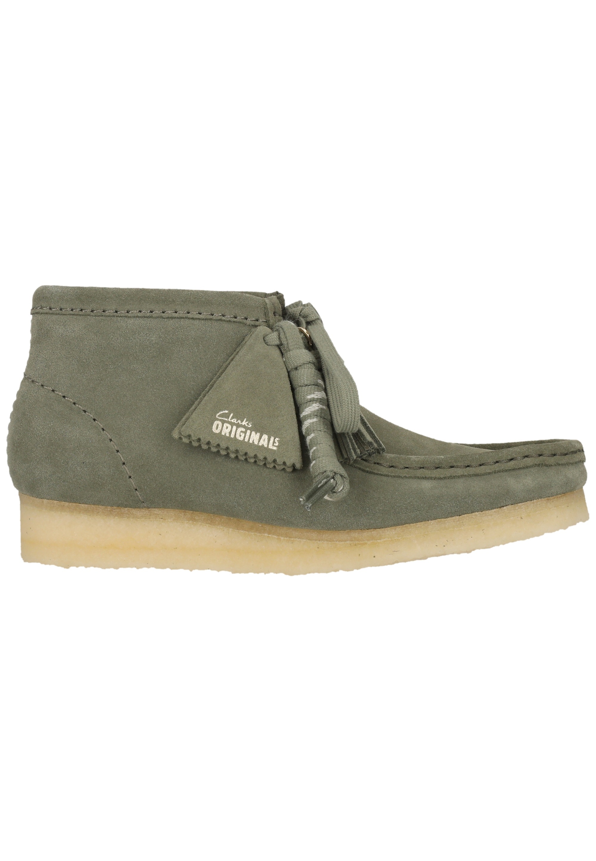 Clarks Schnürschuh »Wallabee Boot. Khaki/Green Sde«  mit ikonischer Sohle