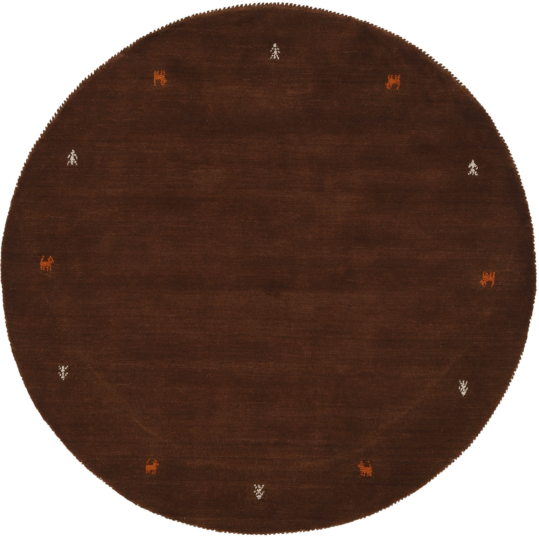 carpetfine "Gabbeh Uni, auch als Läufer und Rund erhältlich" rund 15 mm Höhe reine Wolle, handgewebt, Gabbeh Loom Tiermotiv, große Farbauswahl