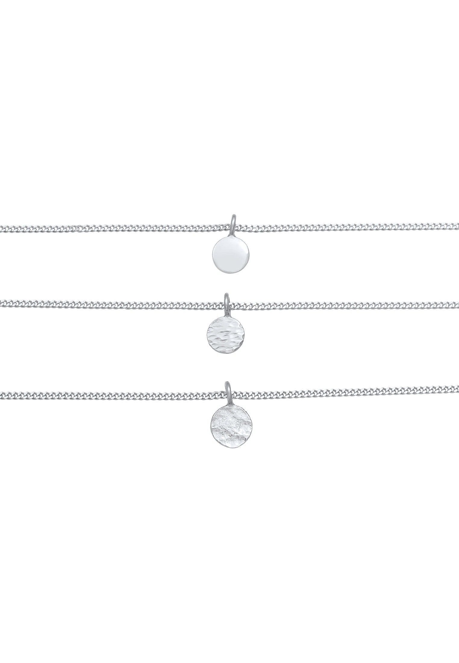 Elli Choker »Halskette Choker Layer Dreireihig Plättchen Boho 925 Silber«