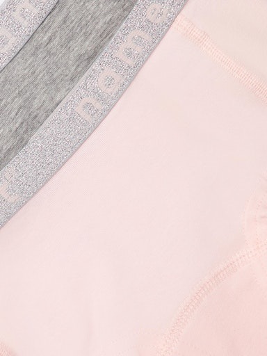 Hipster NAME IT "NKFHIPSTER 2P NOOS", Mädchen, Gr. 134/140, 2 Stk., pink (barely pink), Jersey, Graumeliert (Obermaterial): 85% Baumwolle, 10% Viskose, 5% Elasthan. Obermaterial: 95% Baumwolle, 5% Elasthan, unifarben, eng, Unterhosen, unifarben, casual, r 8