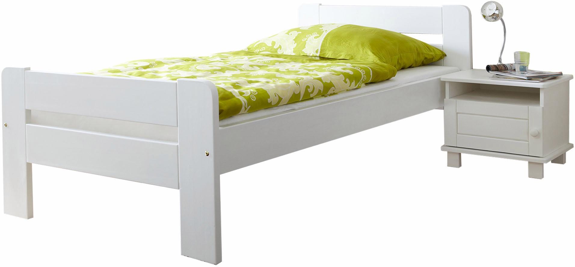 Ticaa Massivholzbett »"Bert", FSC®-zertifiziert (Kiefer), Jugendbett, mit Lattenrost«, (90x200cm, 100x200cm, 140x200cm), ideal für das Kinder- und Jugendzimmer, Massivholz