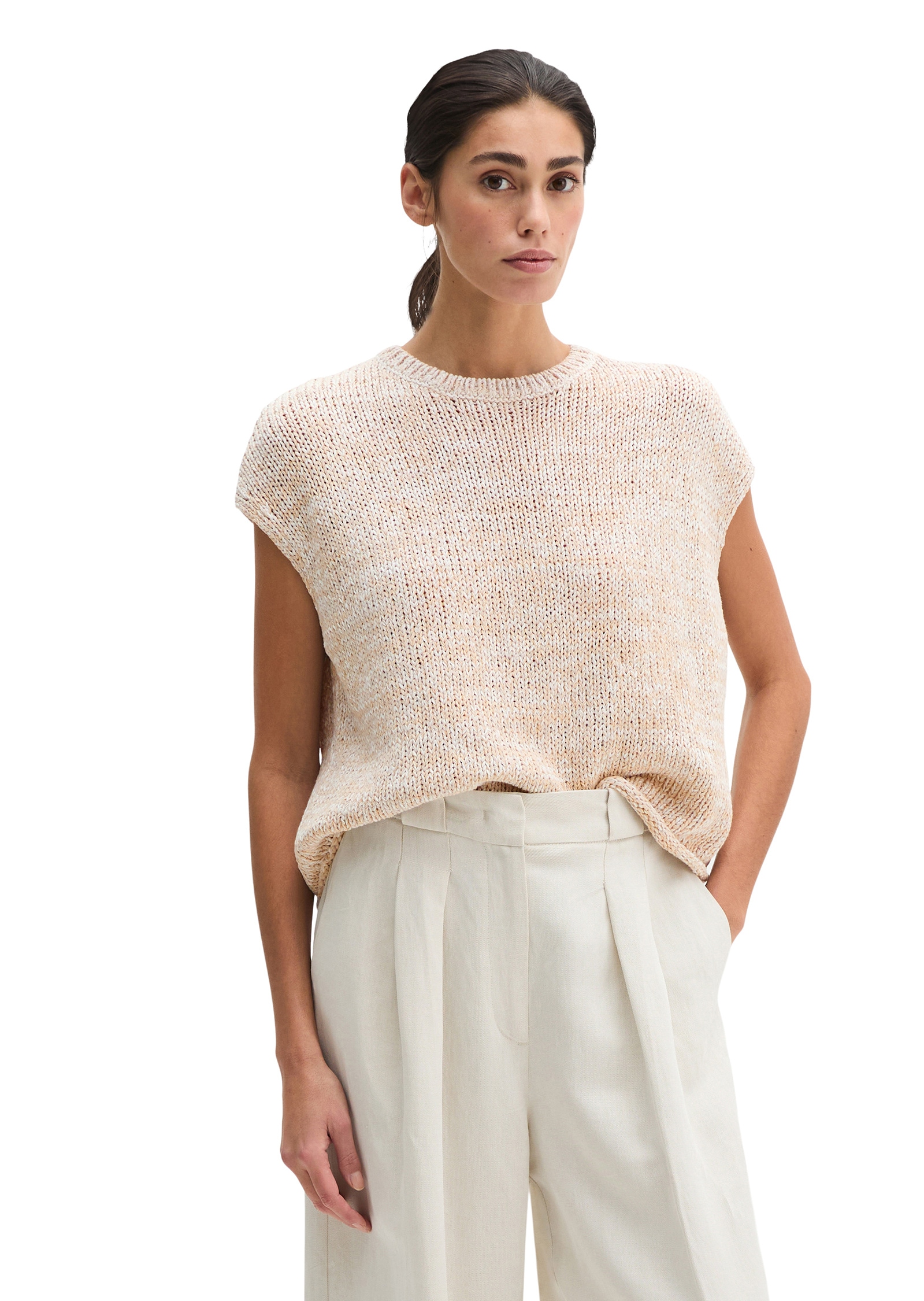 Marc O'Polo Ribbon Yarn Knit Sweater Women Light Beige M
