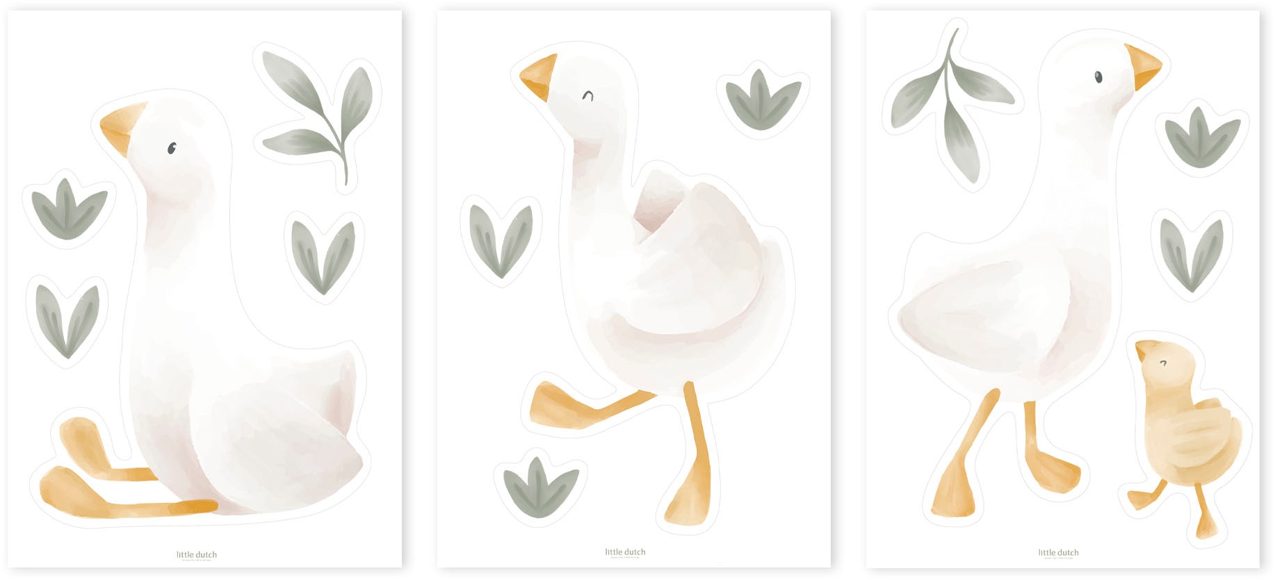LITTLE DUTCH Wandtattoo "Wandsticker Set Little Goose A4 (3x St.)" 3x A4-Fo günstig online kaufen