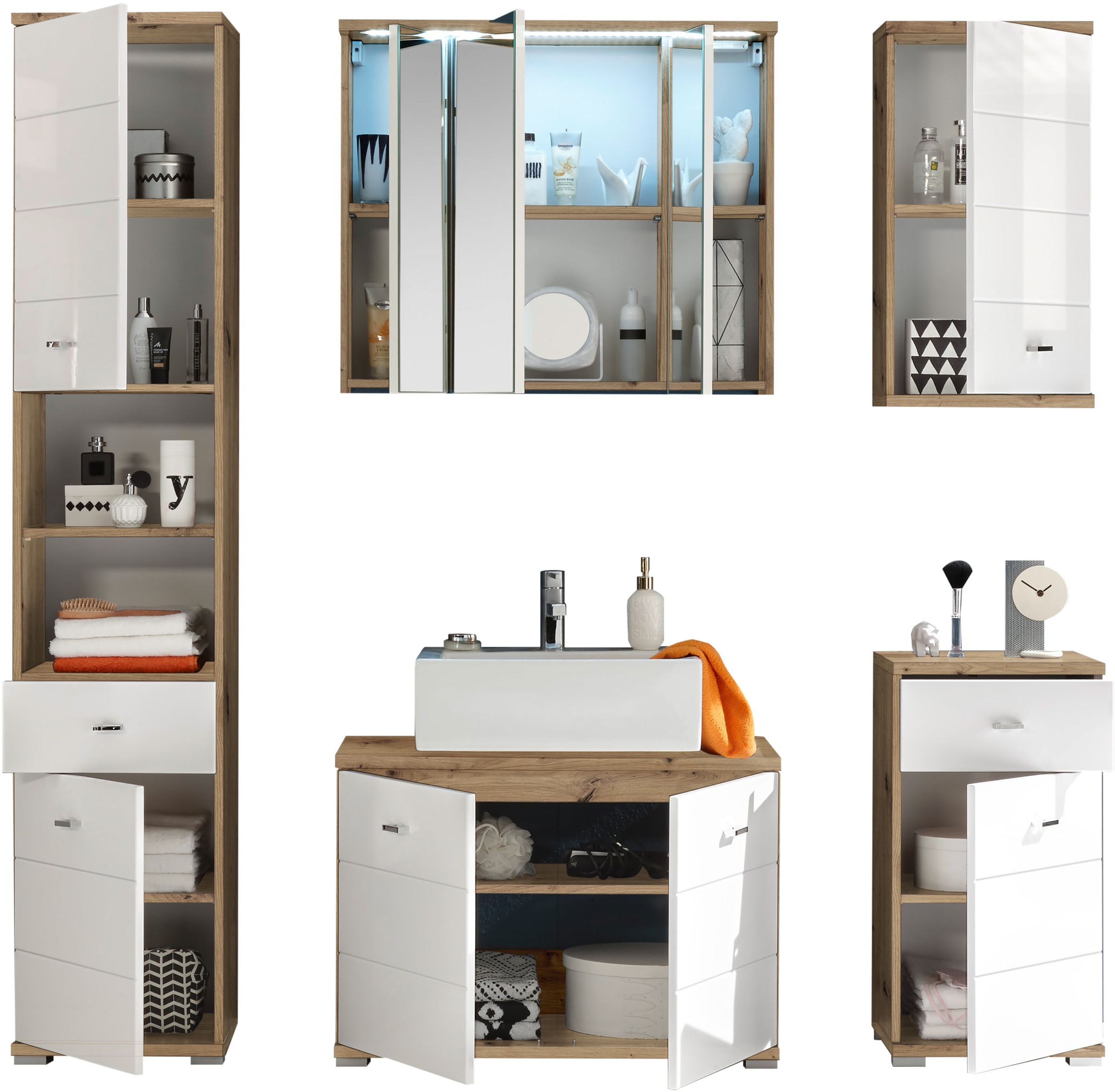 Thumbnail - BASIC by Balculina Badmöbel-Set "Pool" 5 Stk. tlg.