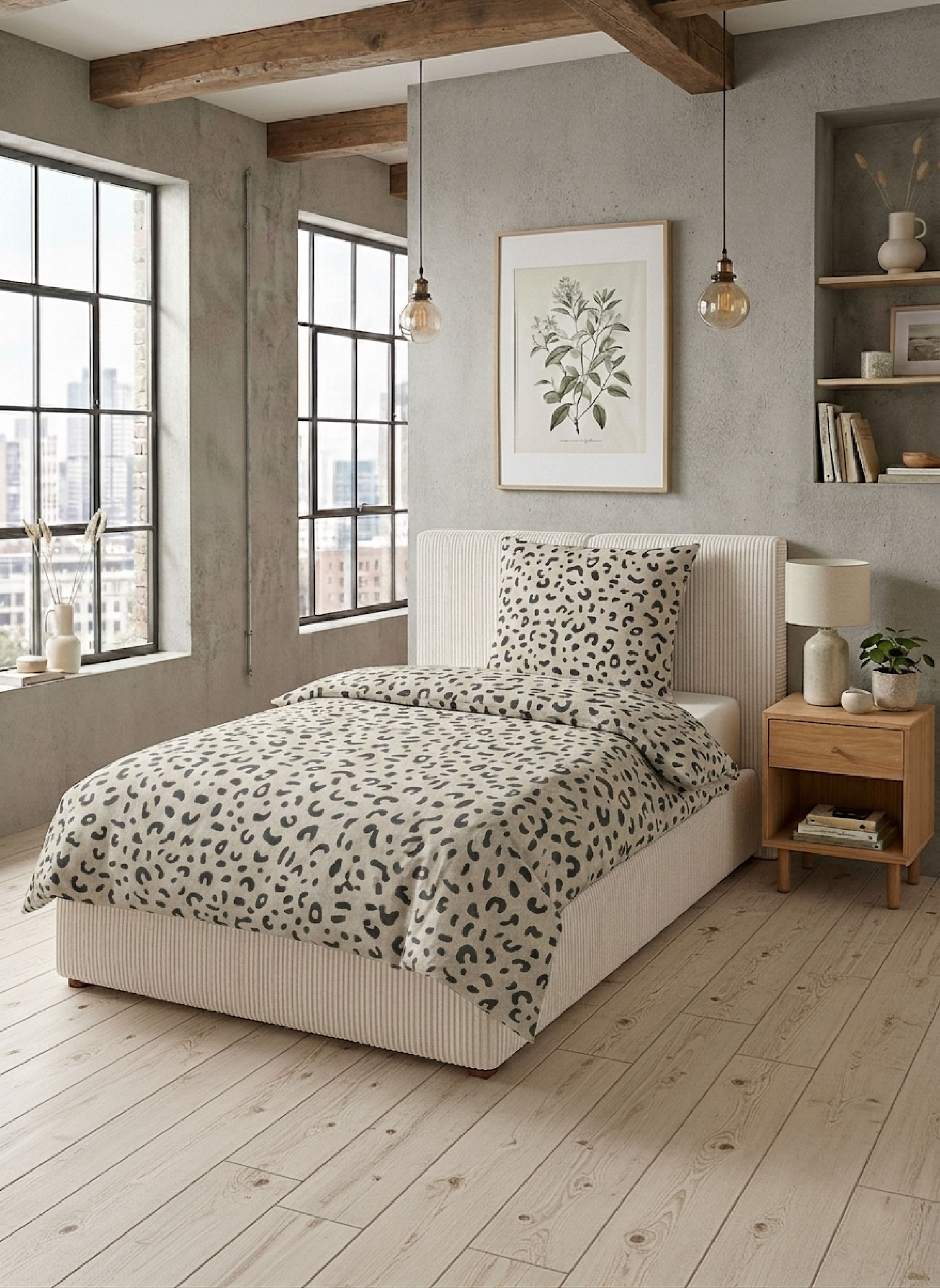 Biberna Bettwäsche »Leo Premium Melange-Flanell Bettwäsche 100% Baumwolle ab 135x200« 2 wärmend weich, Reißverschluss, Winterbettwäsche, Animalprint