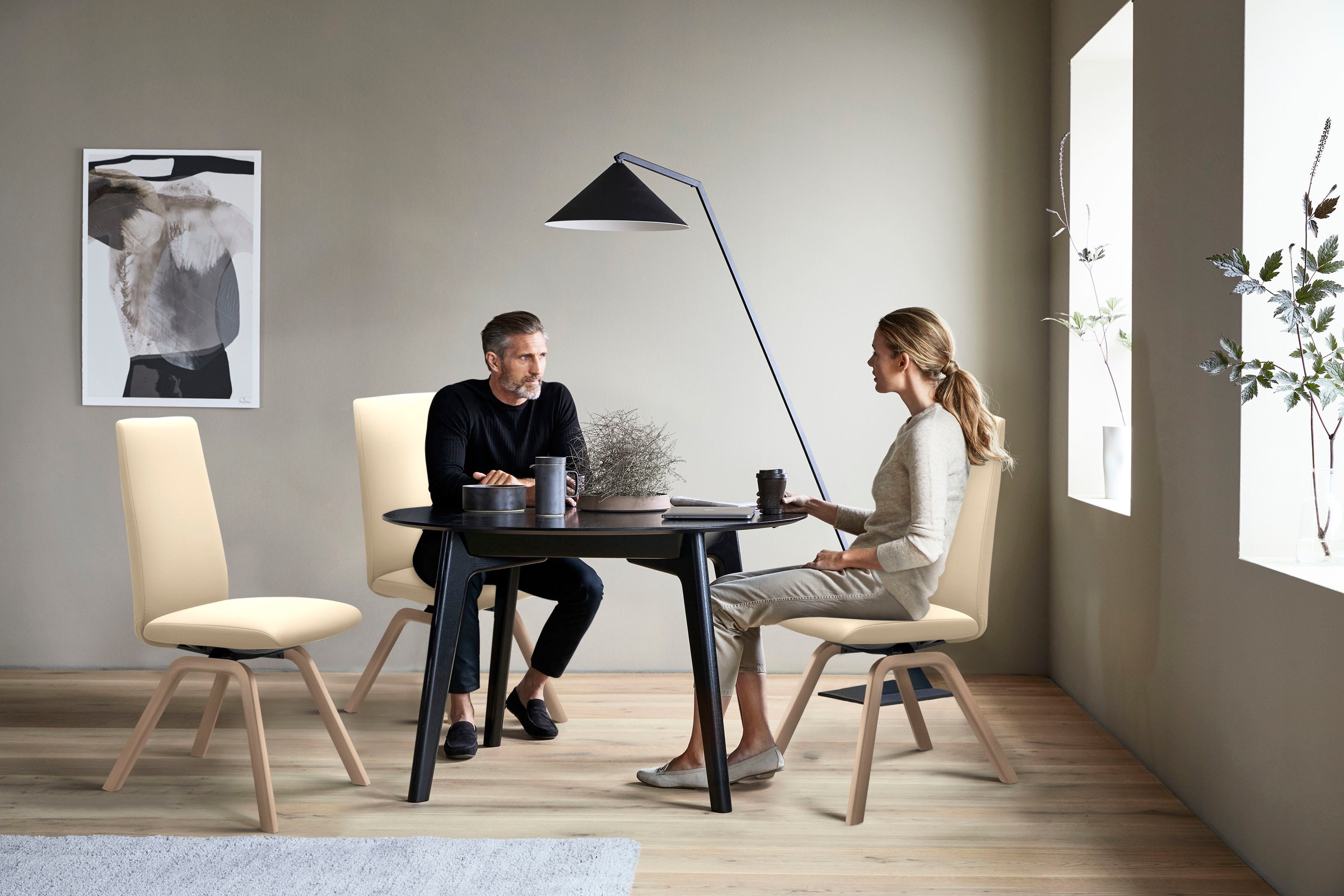 Stressless® Polsterstuhl »Laurel«, Leder PALOMA, High Back, Größe L, mit schräggestellten Beinen in Eiche natur