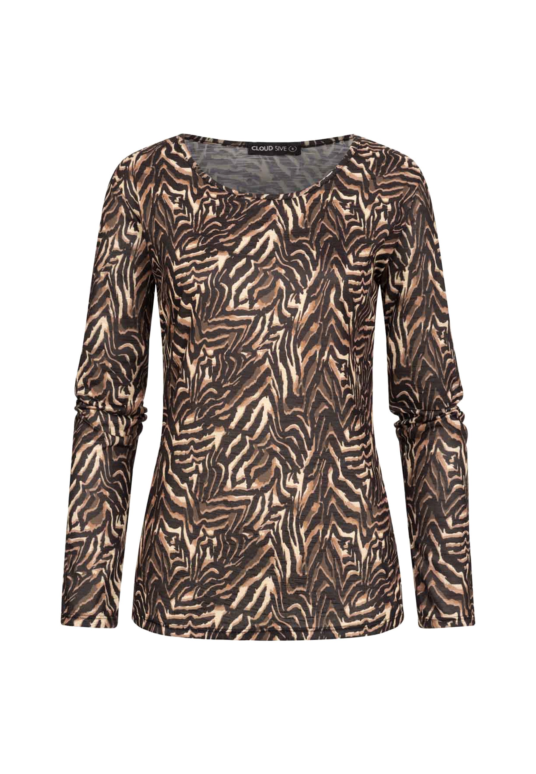 CLOUD 5IVE Longsleeve "CLOUD 5IVE Langarm Shirt Longsleeve mit Animal Print" 1 Stk.