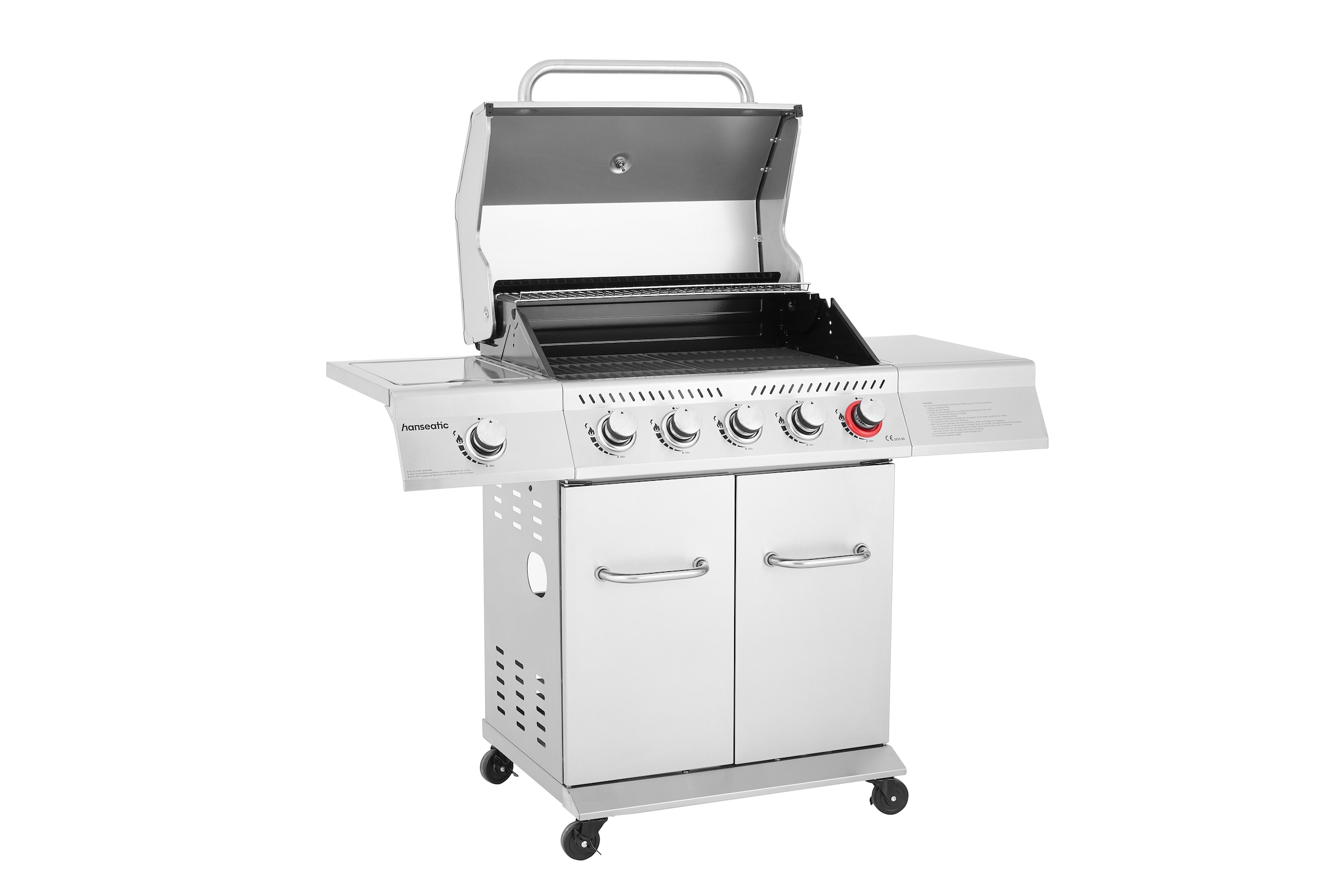 Hanseatic Gasgrill »Richland« BxTxH: 134,7 x 57 x 117 cm, 21,5 kW Gesamt, Edelstahl-Turbobrenner
