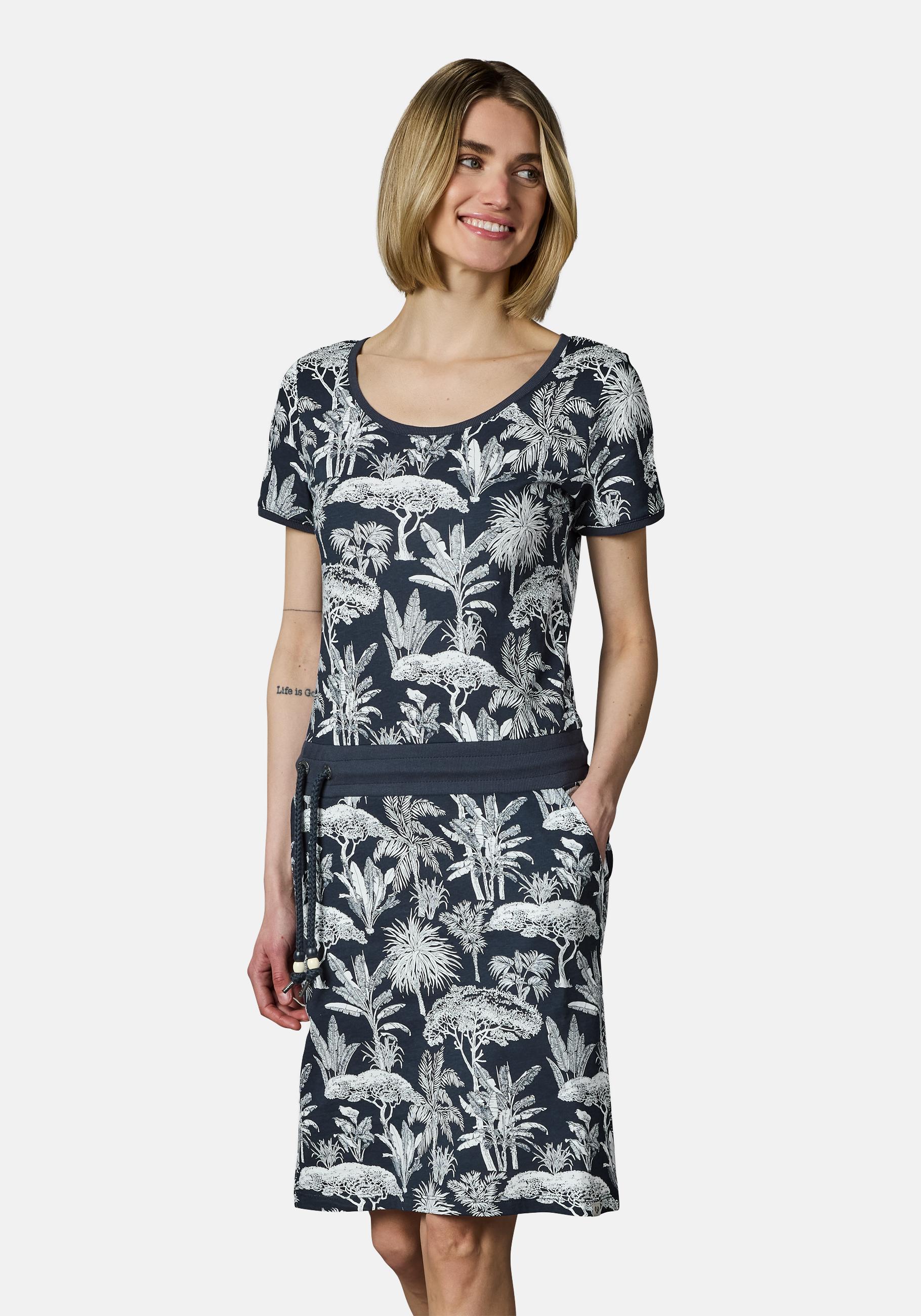 Ragwear Sommerkleid "Baomi Tropic YOUMODO" Außentaschen Eingrifftaschen Gemustertes Kurzarm Kleid für Damen