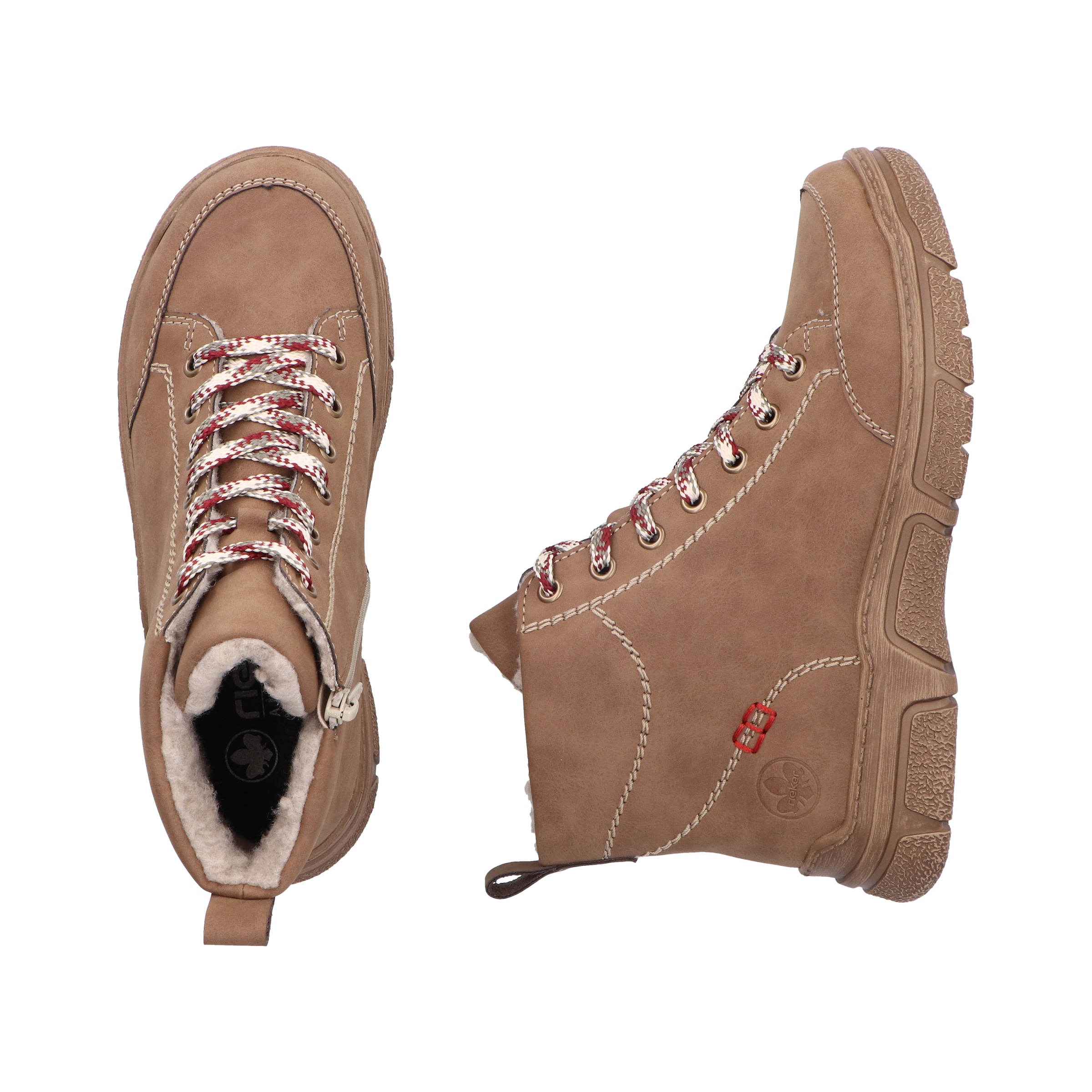 Rieker Winterboots  Schnürboots, Schnürstiefelette mit Warmfutter und Ziersteppung