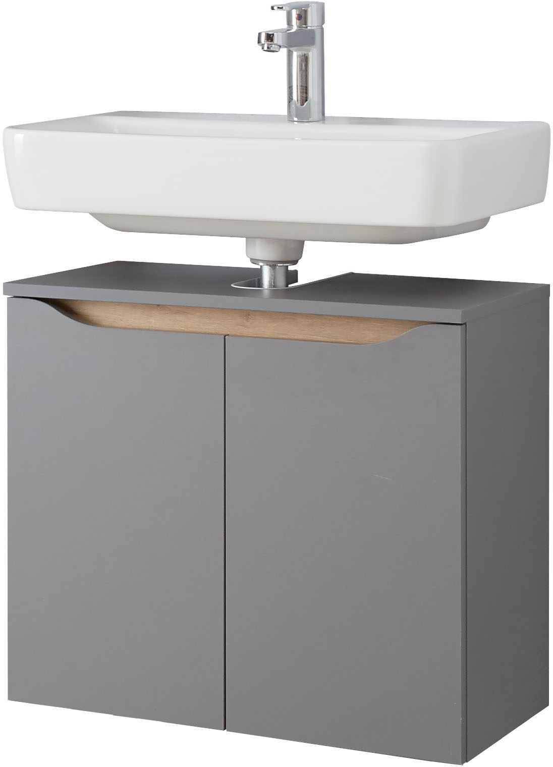 Saphir Badmöbel-Set »Quickset 5-teilig, Waschbeckenunterschrank mit LED-Spiegelschrank«, (5 St.), Hochschrank, Unterschrank, Hängeschrank, inkl. Türdämpfer, 9 Türen