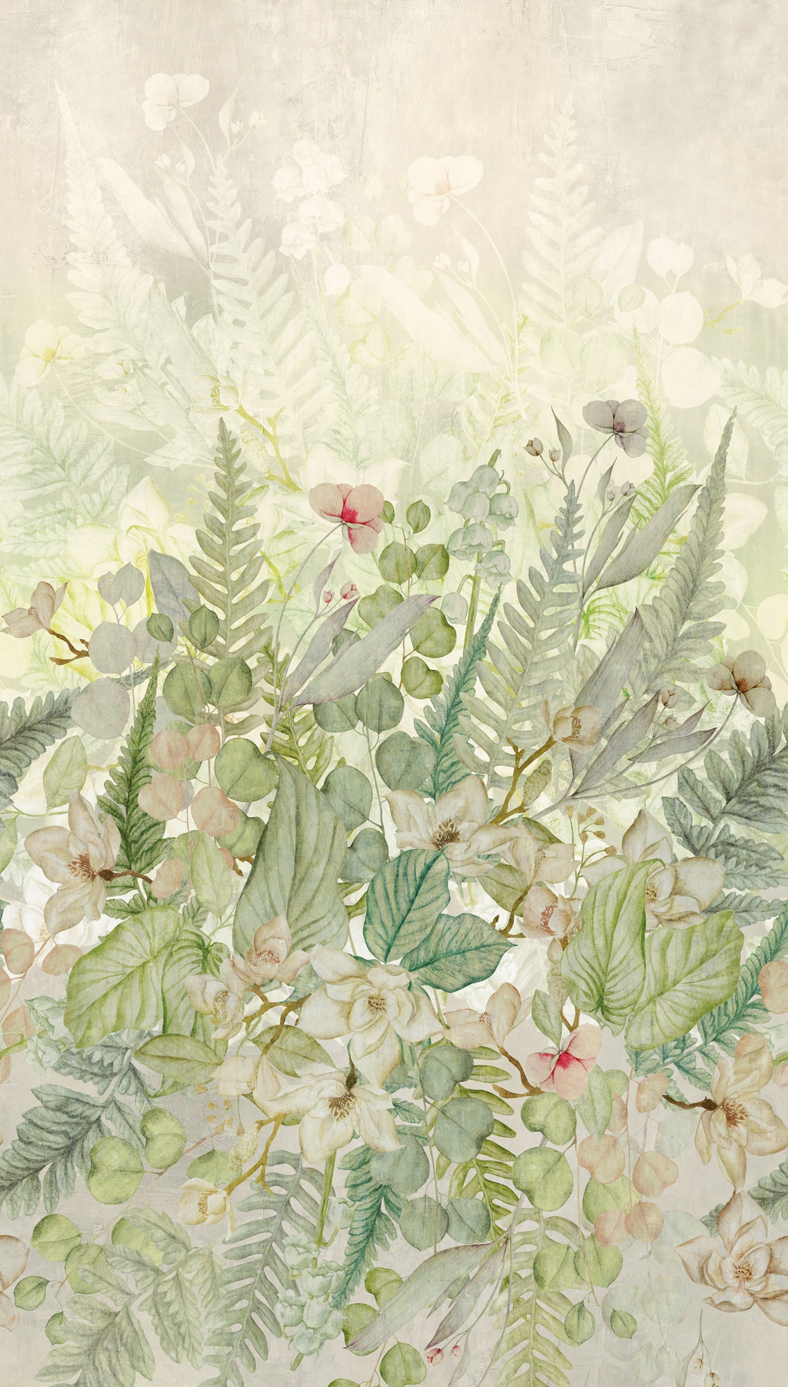 living walls Fototapete »The Wall 4 Flowers – Botanische Blätter Vlies-Fototapete« botanisch | floral | matt leicht strukturiert Botanische Blätter mit dekorativer Tiefenwirkung