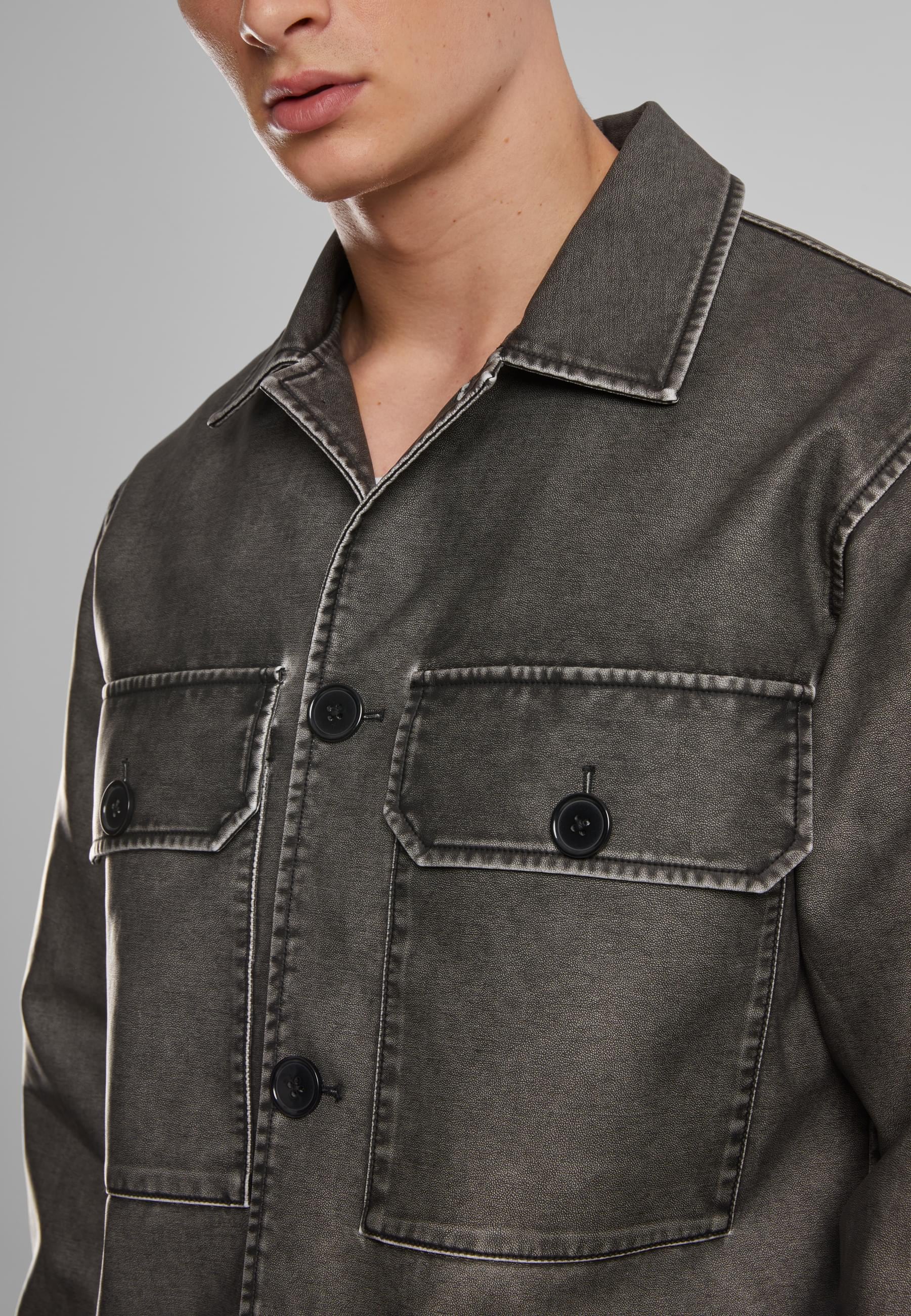 URBAN CLASSICS Lederjacke »Urban Classics Vintage Jacket«, (1 St.), ohne Kapuze