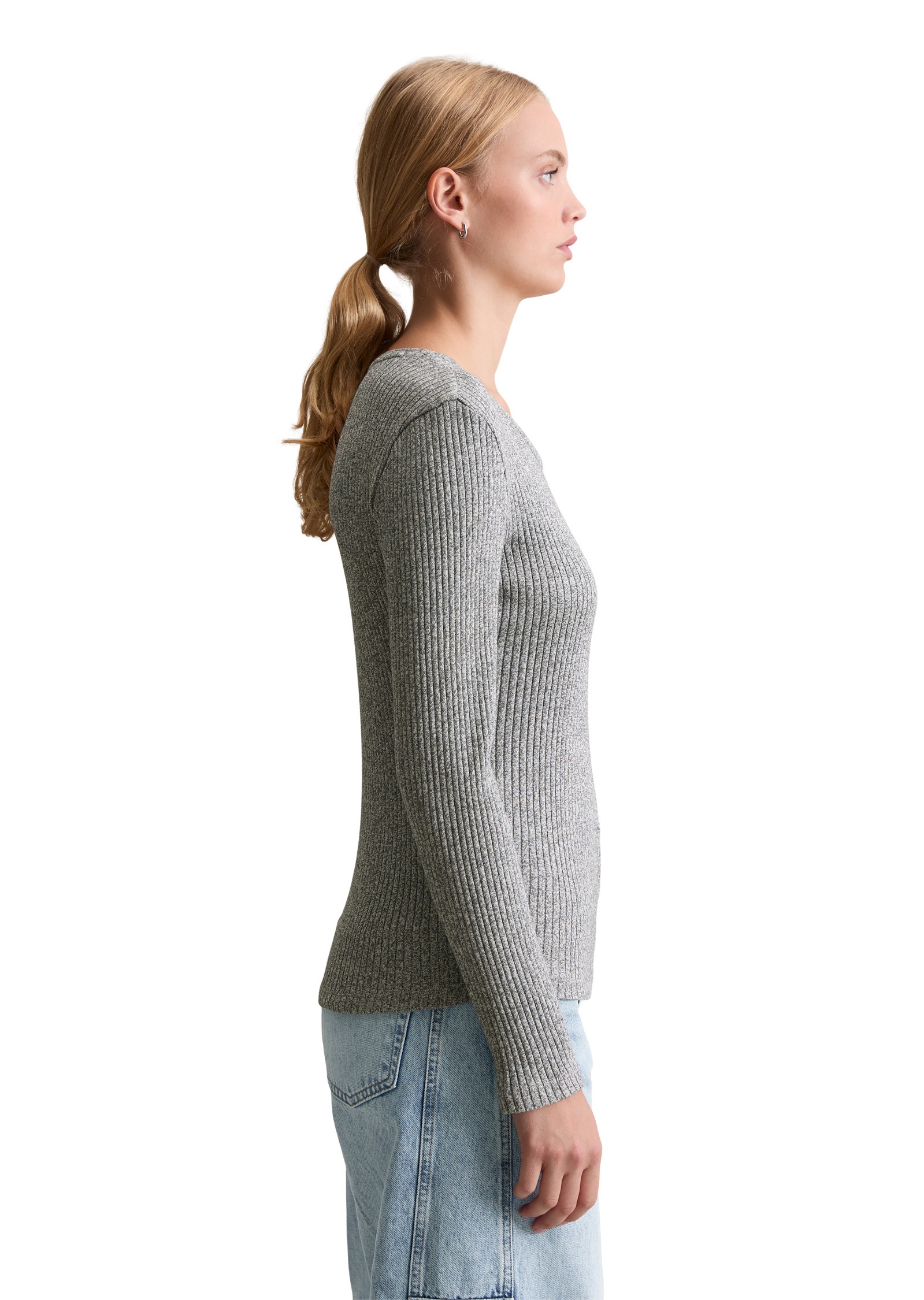 Marc OPolo DENIM Langarmshirt "aus Rippjersey" günstig online kaufen