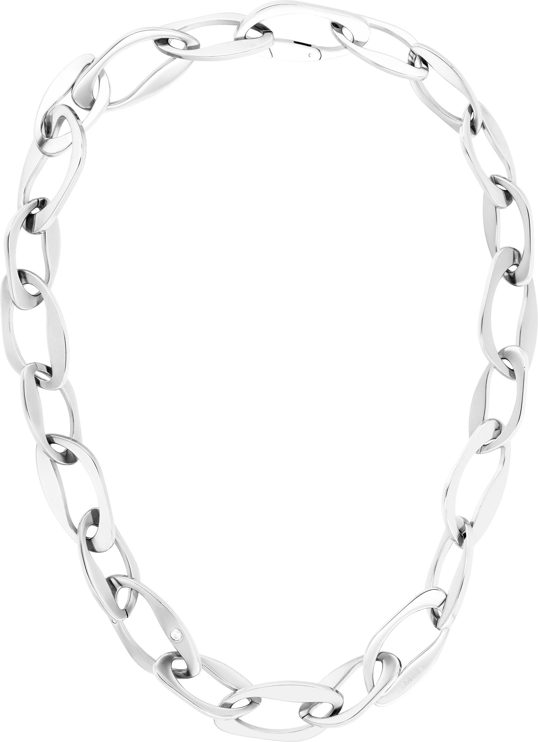 CALVIN KLEIN Damen Edelstahlkette "HARMONIOUS CONNECTION", Edelstahl, L: 48, silber, Edelstahl, Halsketten, mit Glasstein