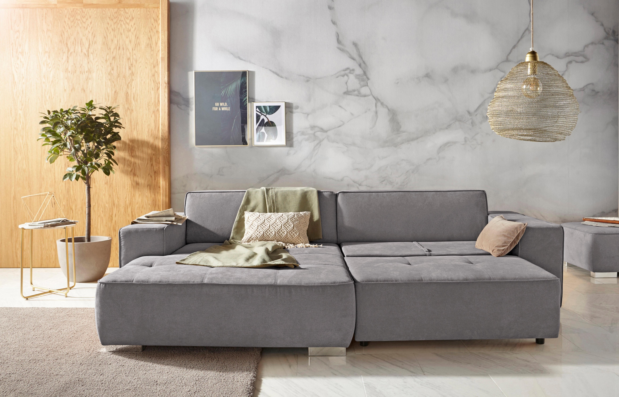 INOSIGN Ecksofa »Sapporo L-Form«, wahlweise Bettfunktion oder Sitztiefenverstellung, Federkern