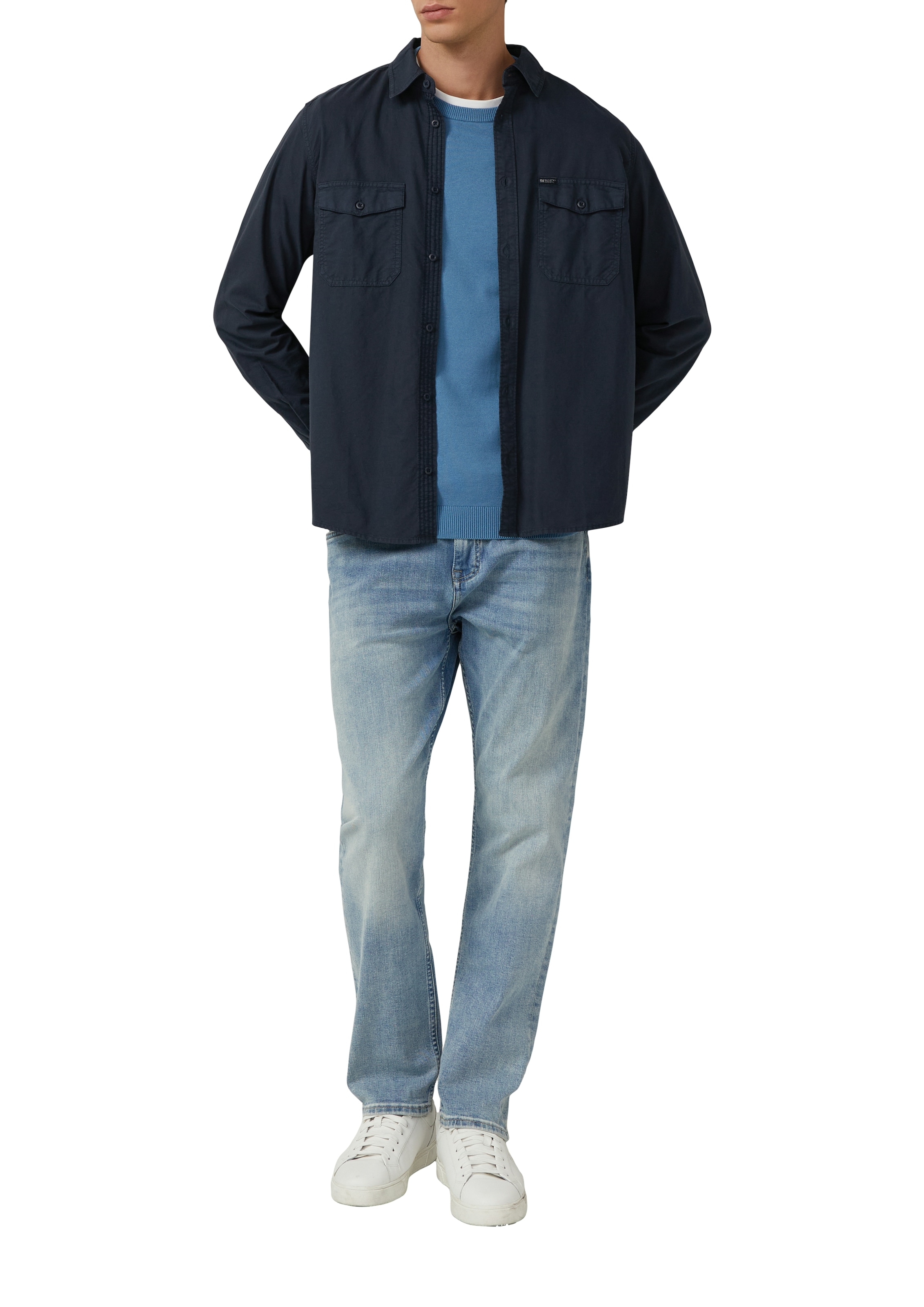 s.Oliver Rundhalspullover mit Logo Stickerei