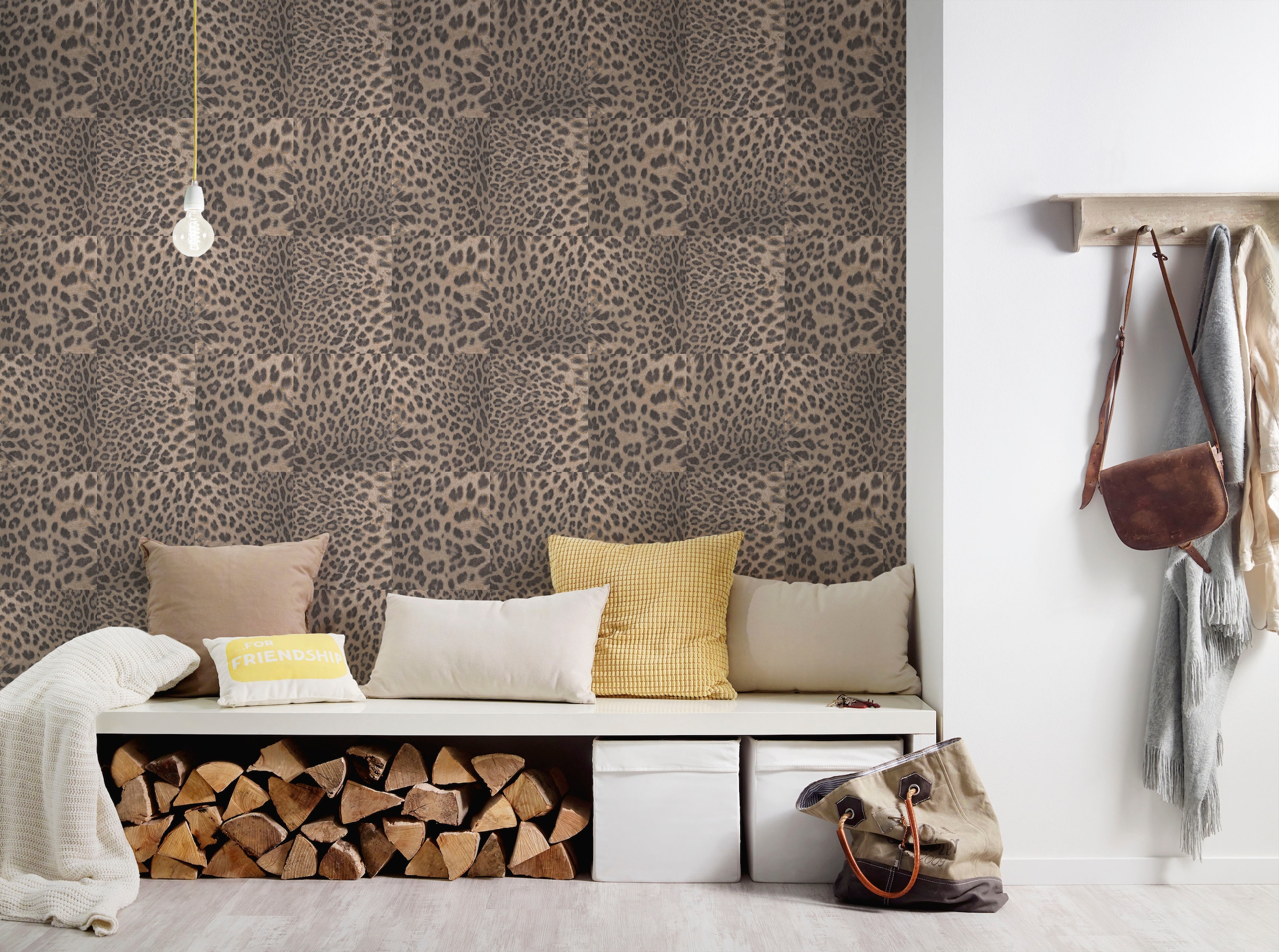 Tapete BAUR print-gemustert, | Fellimitat-animal Lodge«, online Vliestapete living Leopardenmuster bestellen »Desert walls