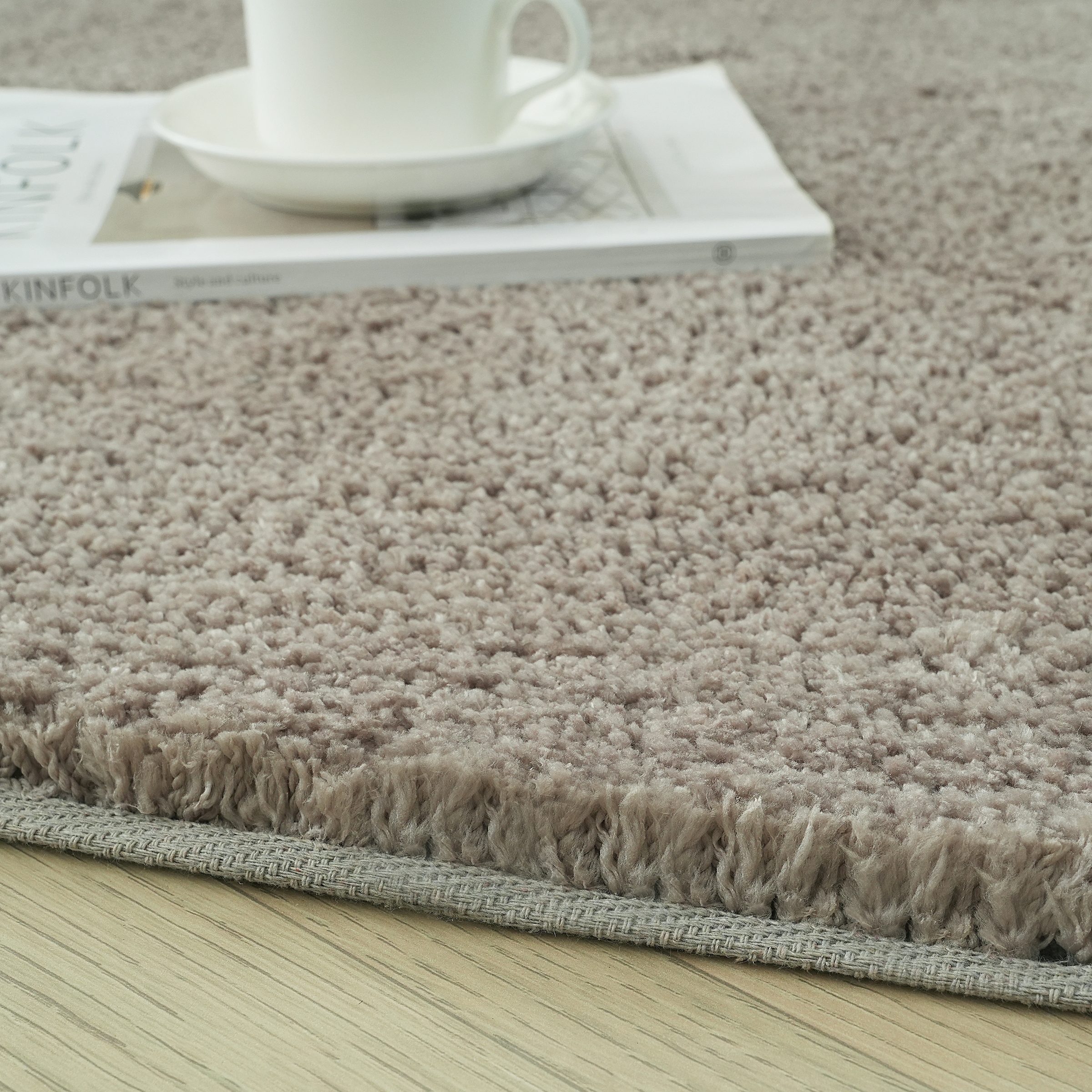 LeGer Home by Lena Gercke Hochflor-Teppich »Halrum, einfarbig, besondere Form, modern«, U-förmig, 25 mm Höhe, organische Form, bean shape, kuschelig, Wohnzimmer, Schlafzimmer