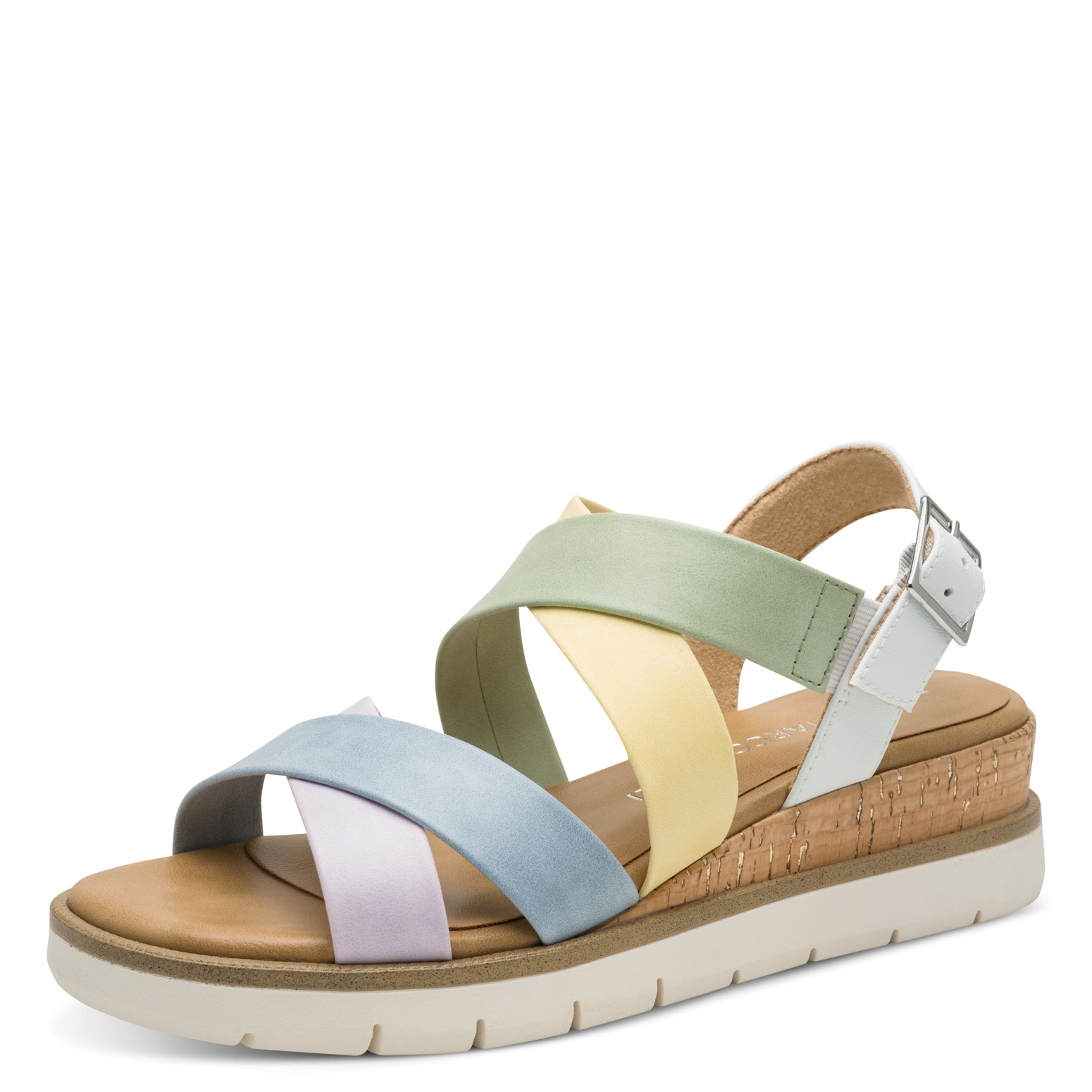 MARCO TOZZI Keilsandalette Plateau, Riemchensandale in farbenfroher Gestalt günstig online kaufen