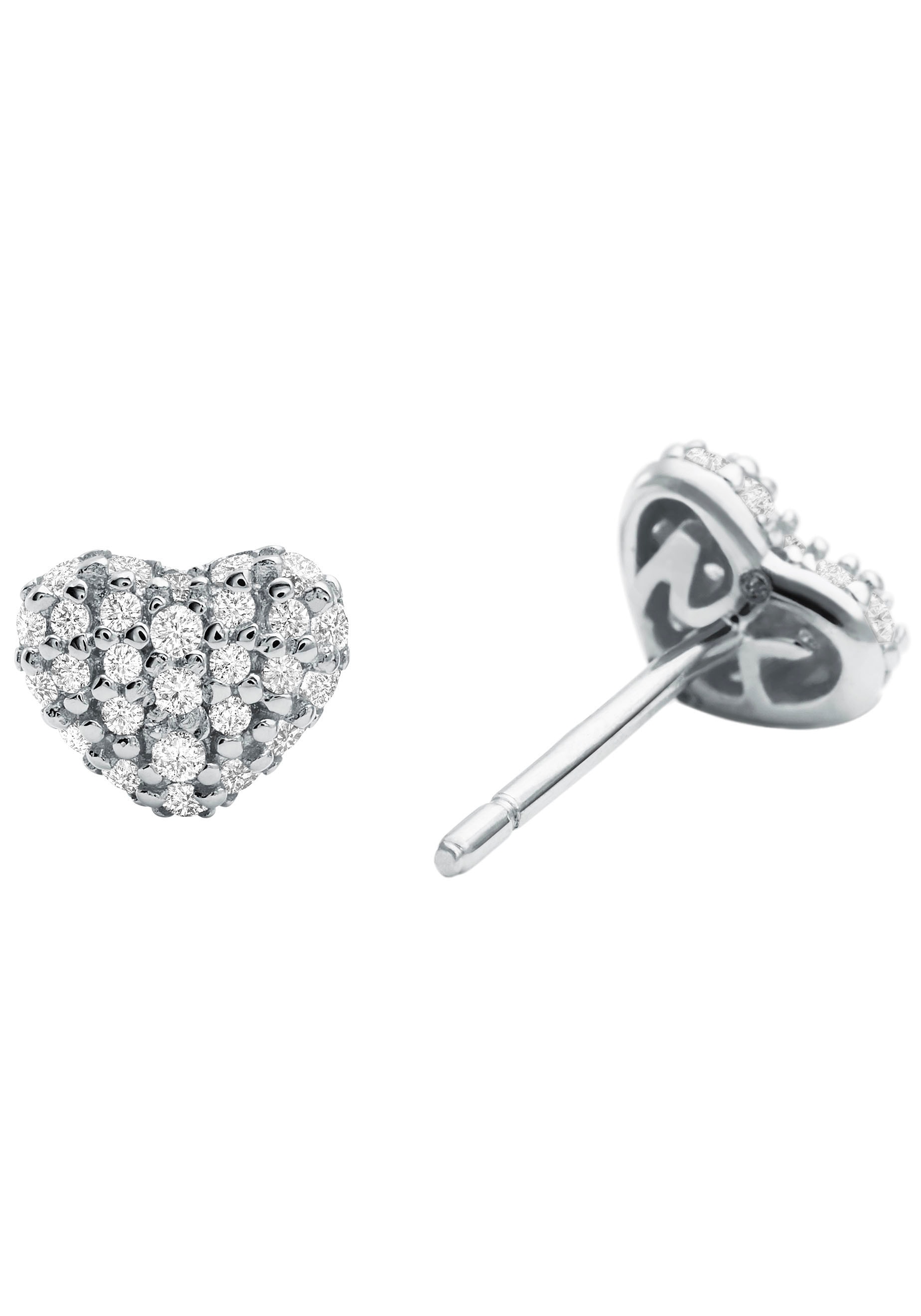 MICHAEL KORS Paar Ohrstecker »Schmuck Geschenk Silber 925 PREMIUM PAVÉ HEART, HERZ, MKC1119AN«, mit Zirkonia (synth.)