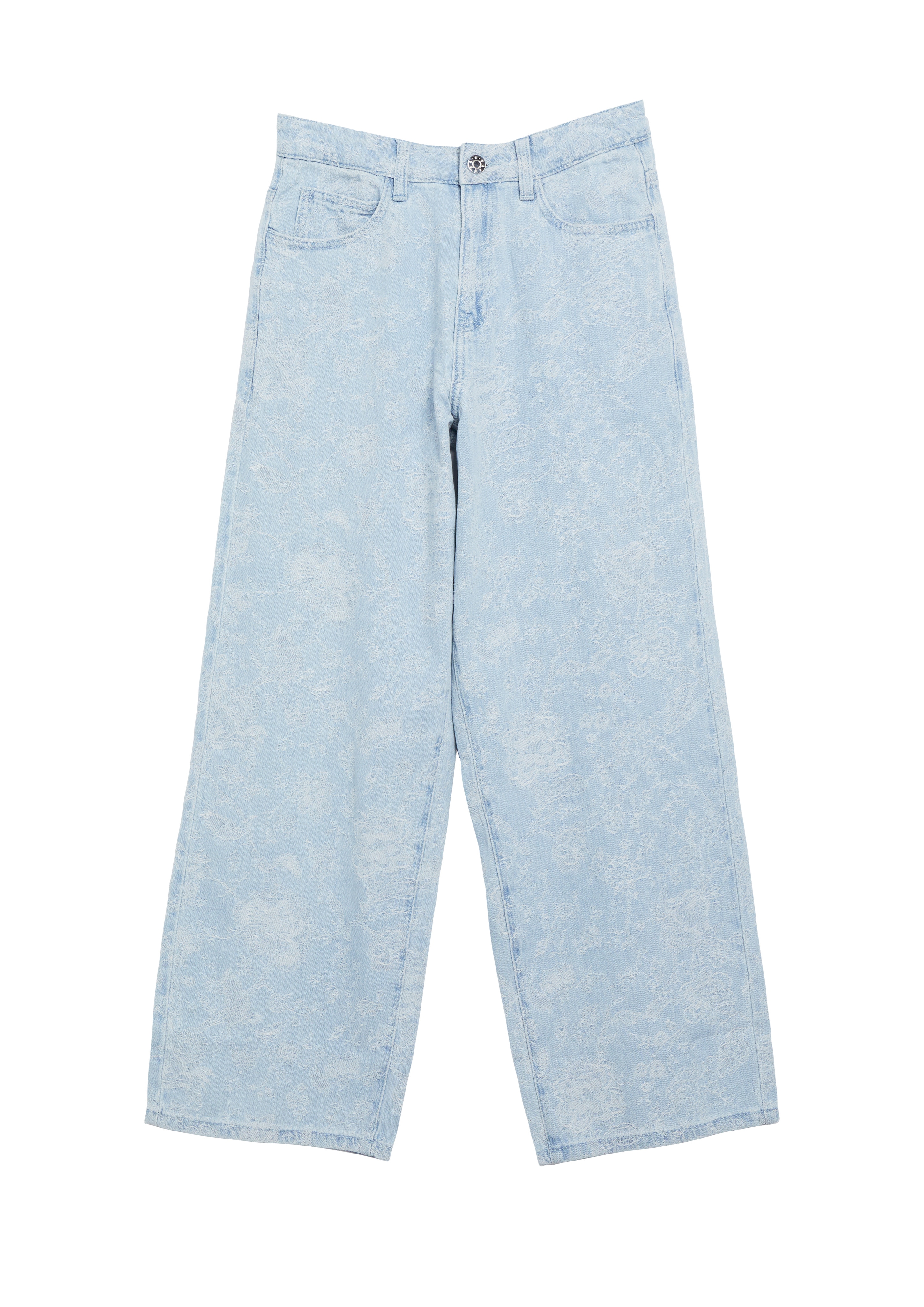 s.Oliver Junior Loose-fit-Jeans Eingewebte Blumenmotive