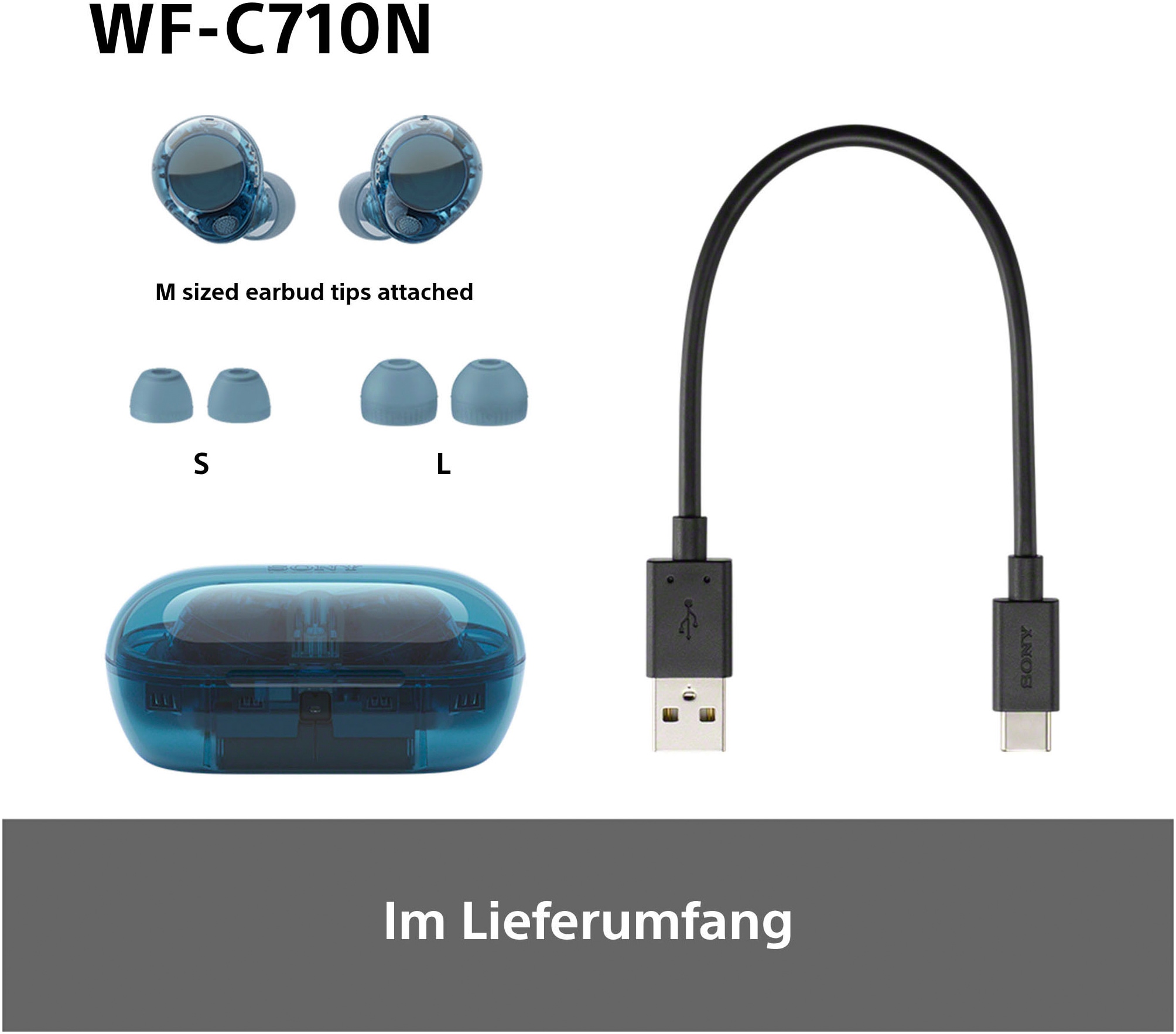 Sony In-Ear-Kopfhörer »WF-C710N«, Bluetooth-A2DP Bluetooth-AVRCP Bluetooth (Audio Video Remote Control Profile)-HFP-HSP, Active Noise Cancelling (ANC)-Freisprechfunktion-Multi-Point-Verbindung-Rauschunterdrückung-Sprachsteuerung