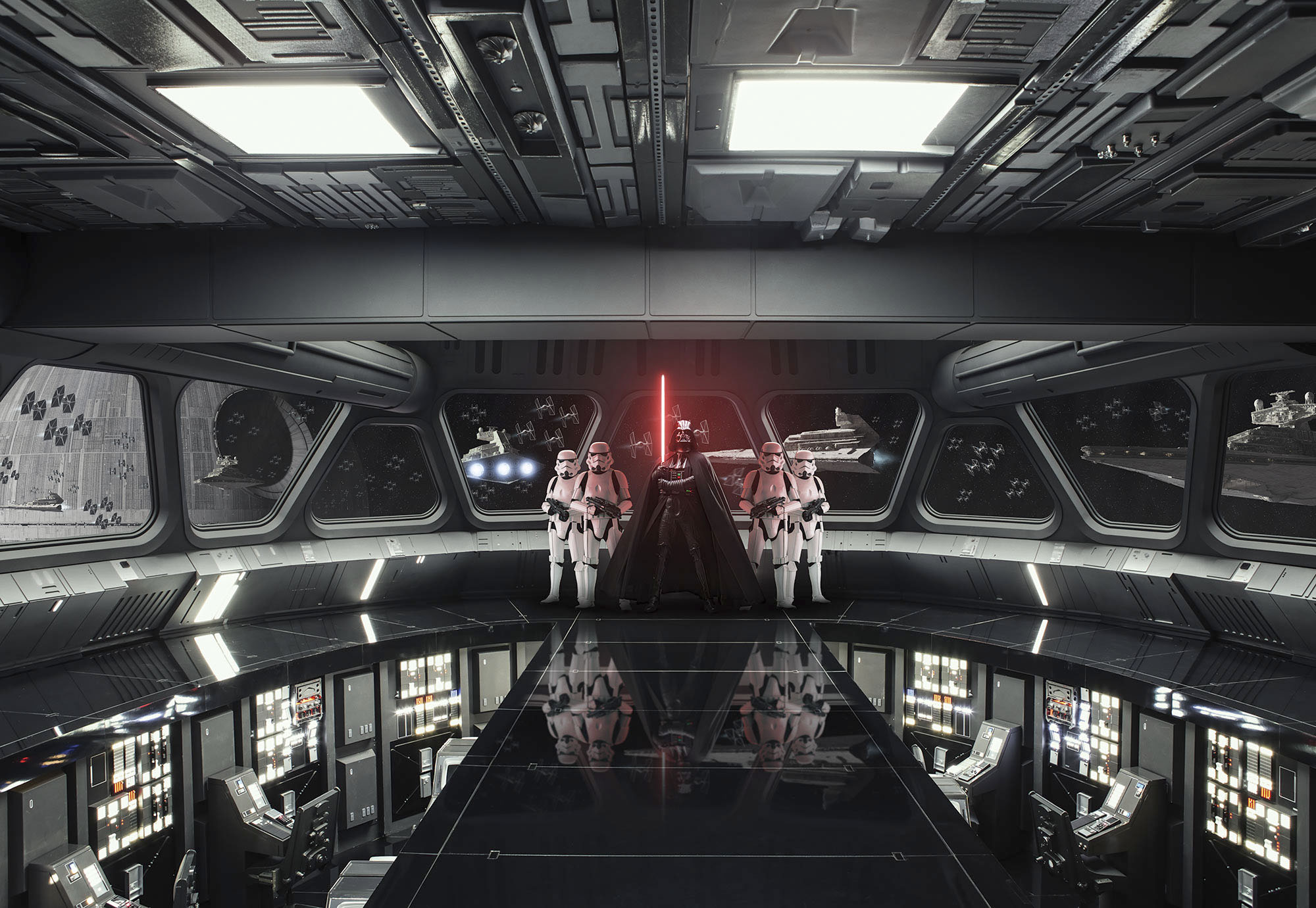 Komar Vliestapete "Digitaldruck Vlies - STAR WARS Destroyer Deck - Größe 400 x 260 cm" bedruckt glatt Wohnzimmer, Schlafzimmer