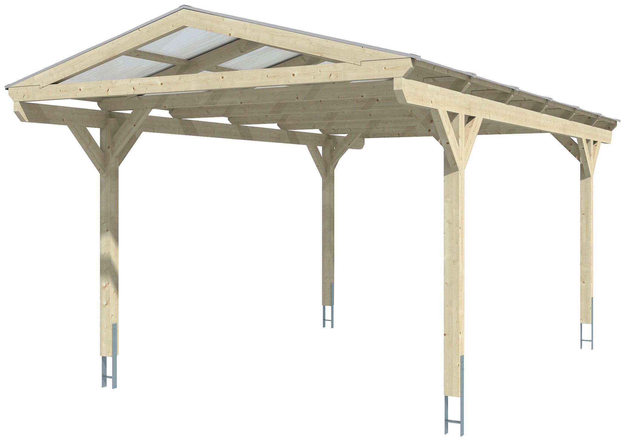 Skanholz Einzelcarport »Westerwald«, Leimholz-Nordisches Fichtenholz, 326 cm, natur