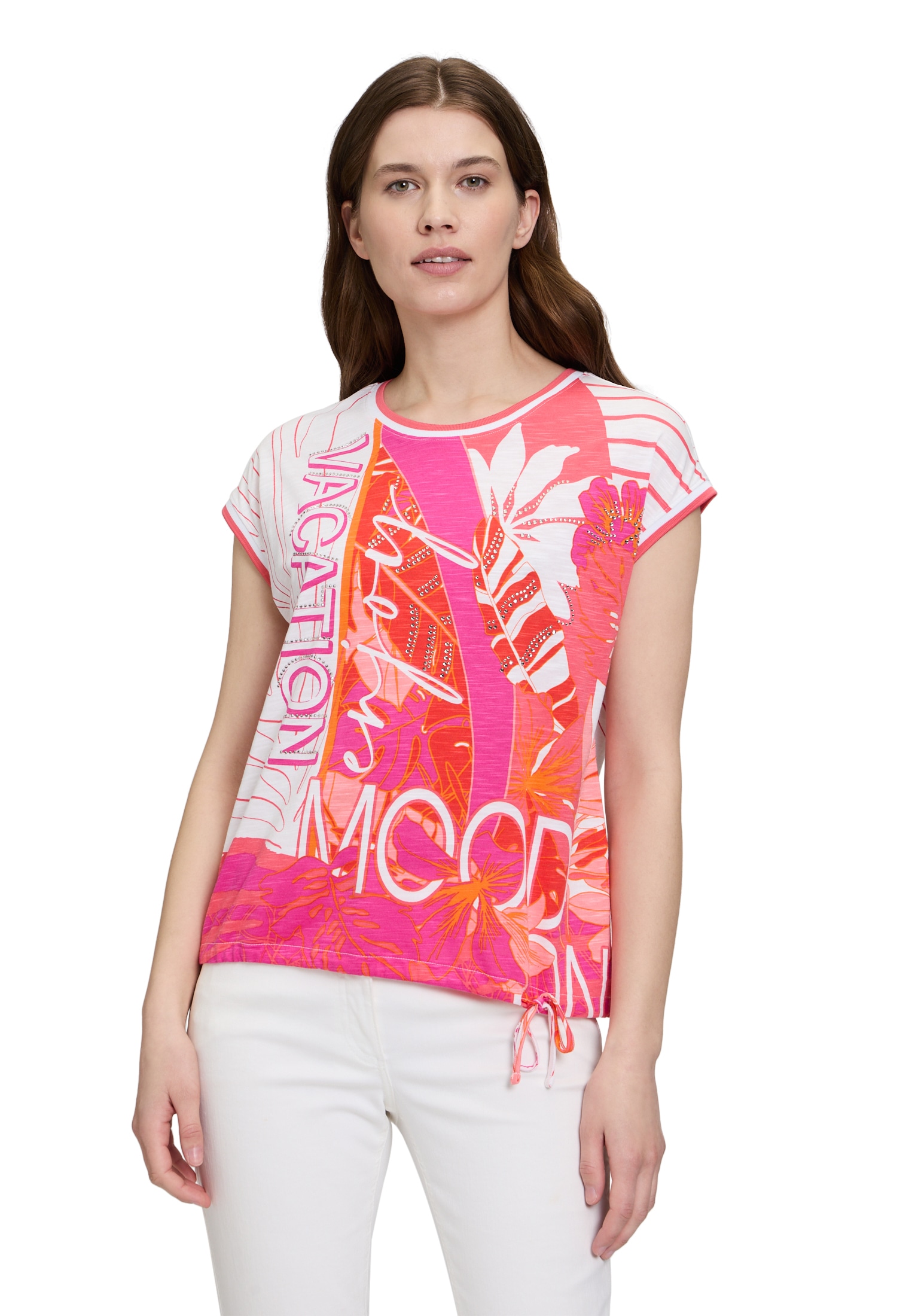 Betty Barclay Kurzarmshirt "Damen Printshirt mit Tunnelzug", 1 Stk. Glitzer günstig online kaufen