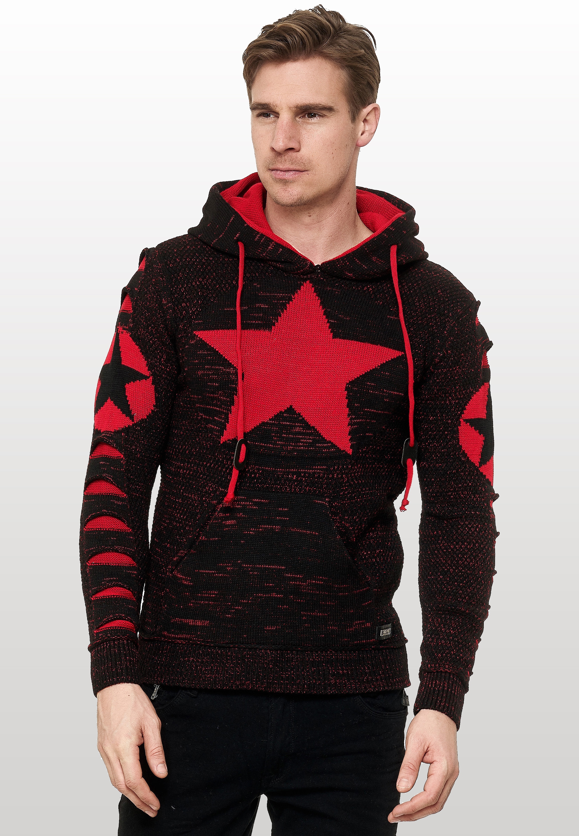 Rusty Neal Kapuzensweatshirt, mit großem Stern-Design
