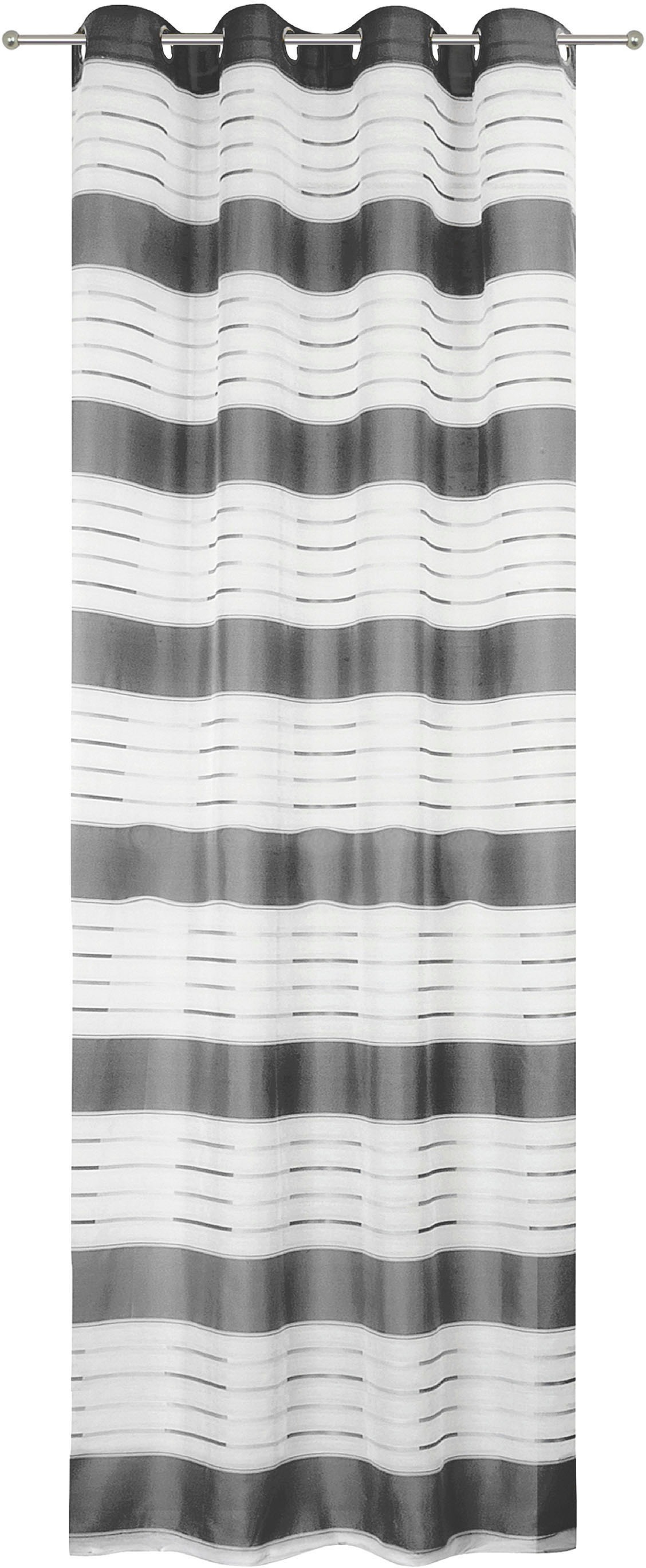 decolife Gardine "Estelle" Ösen 1 Stk. tlg. Ösenschal mit Blockstreifen wei günstig online kaufen