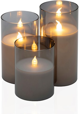 Pauleen LED-Kerze »Classy Smokey Candle, Weihnachtsdeko«, (Set, 3 tlg.), Wachskerze kaufen