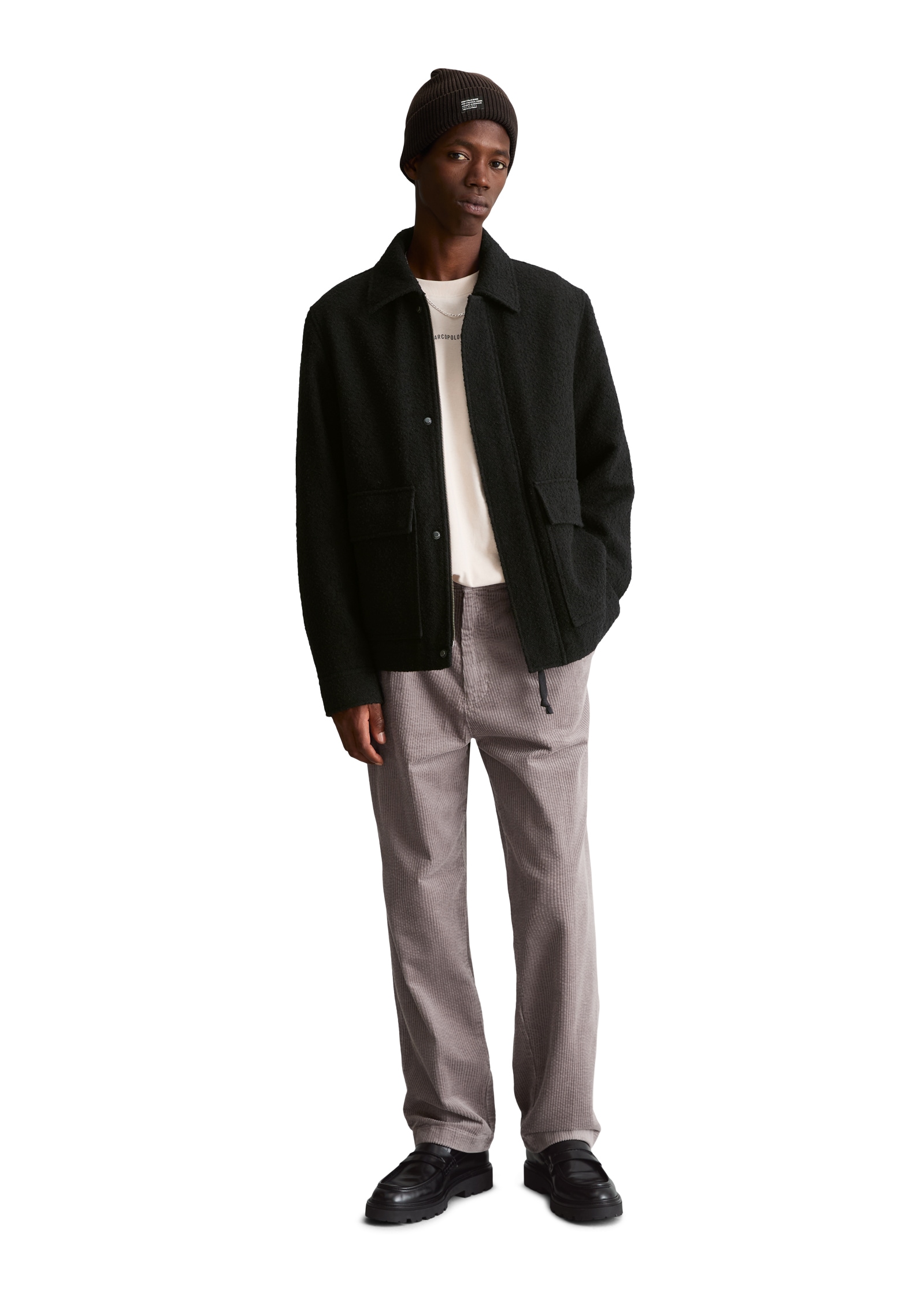 Marc O'Polo DENIM Wolljacke regular aus weichem Bouclé mit Recycling-Anteil