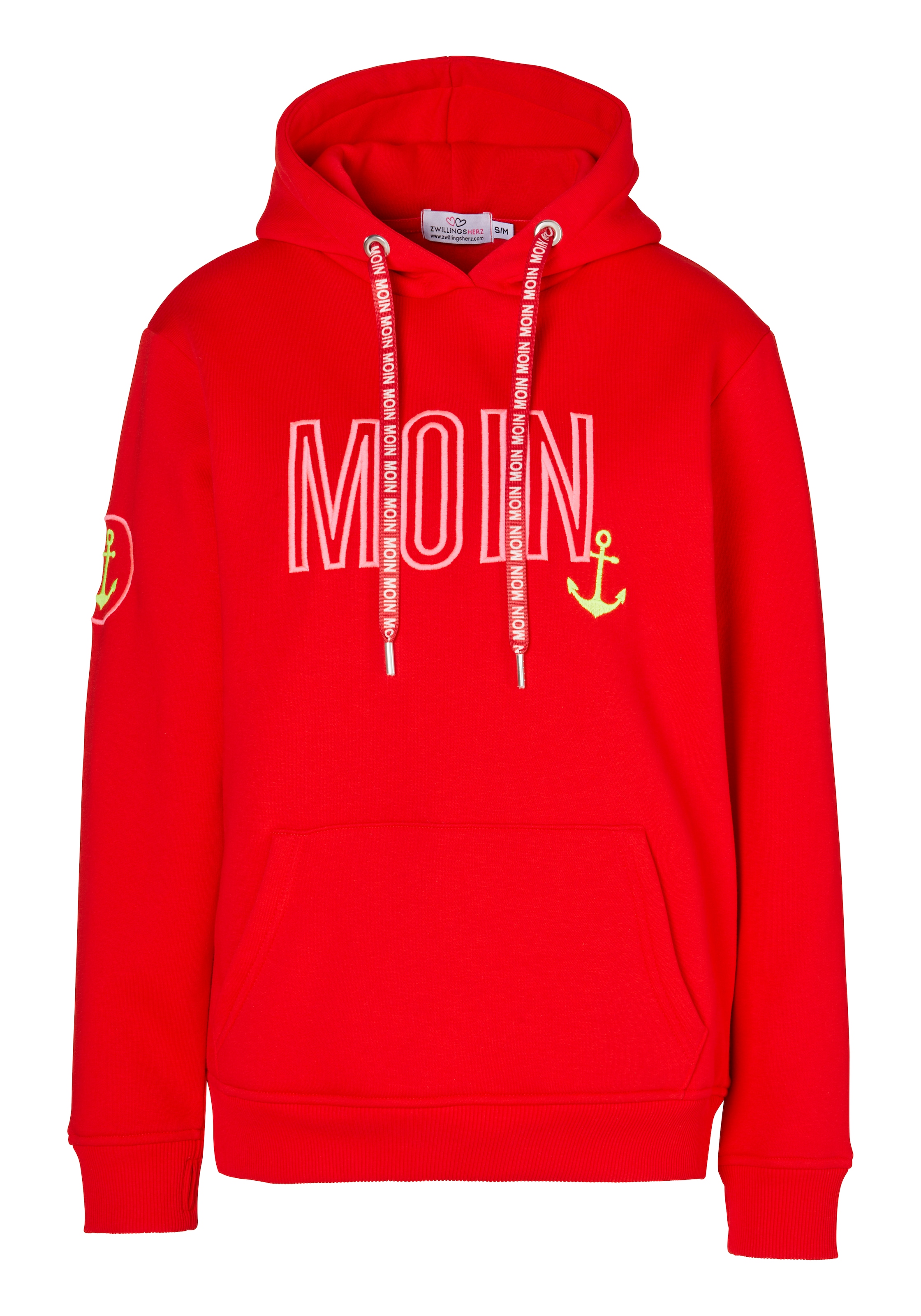 Zwillingsherz Hoodie »Limited Edition«, mit Kapuze, gesticktem "MOIN" und Anker Motiv