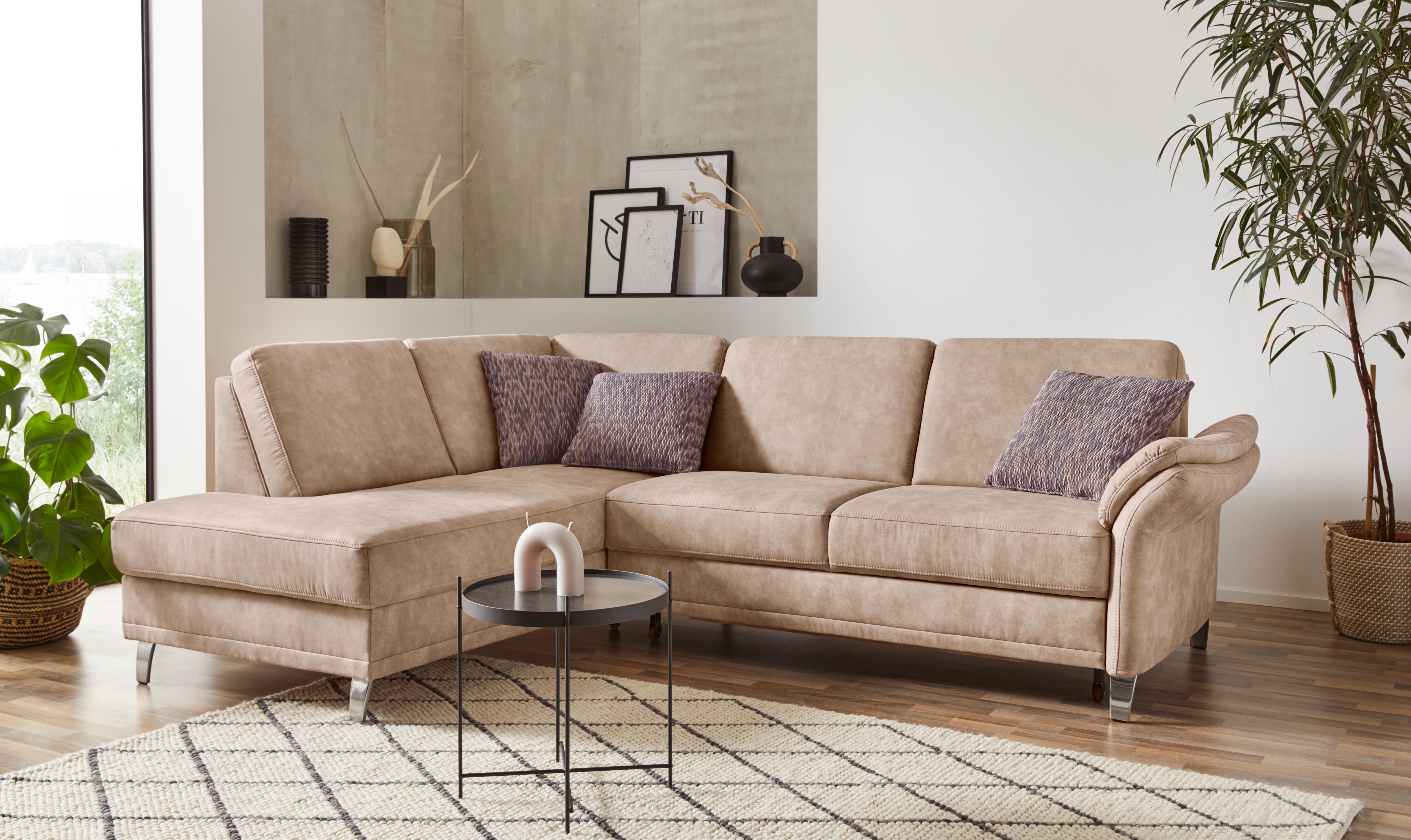 sit&more Ecksofa "Clio L-Form" wahlweise mit Schlaffunktion und Bettkasten, inklusive Federkern