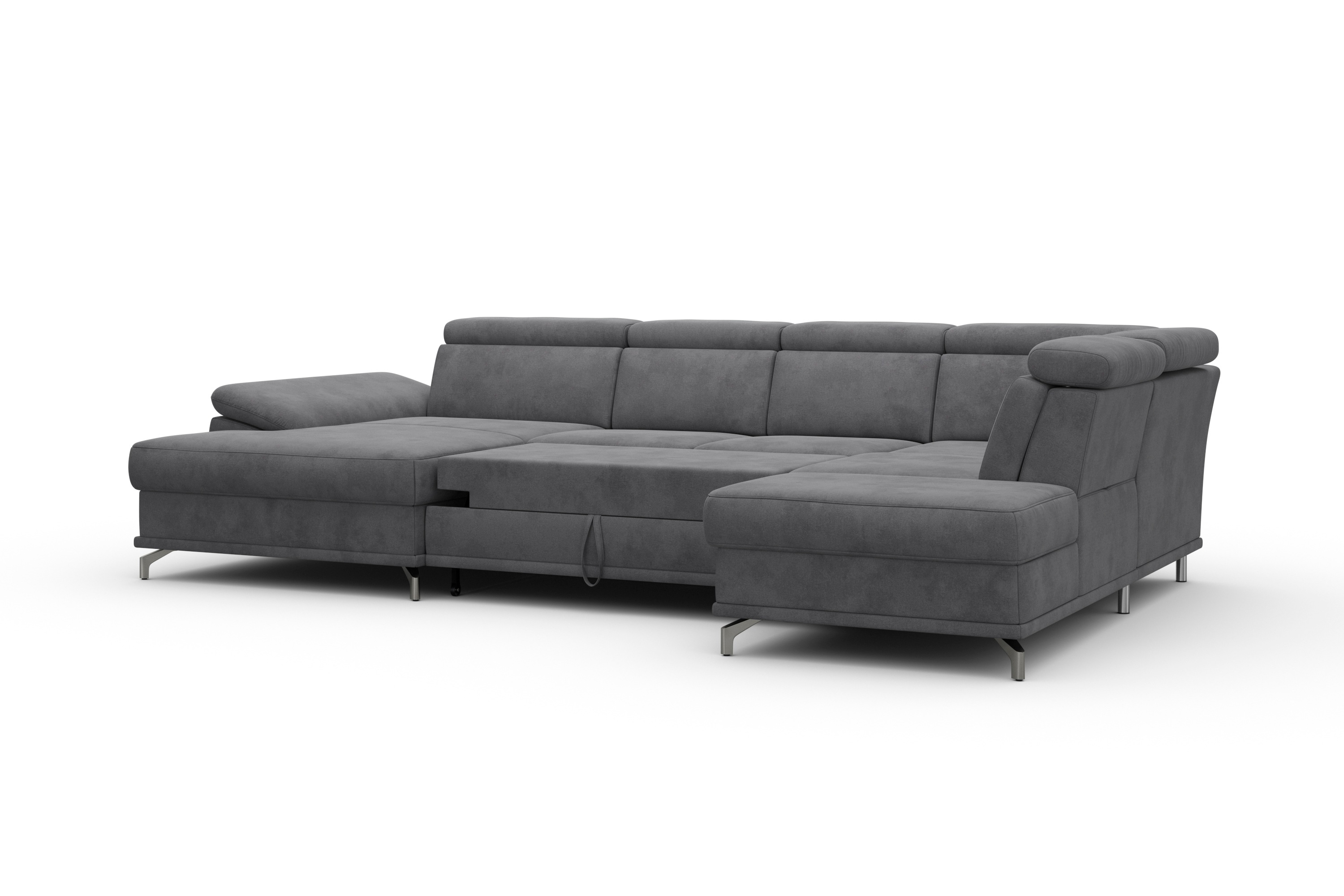 Thumbnail - sit&more Wohnlandschaft "Cabrio U-Form, mit Sitztiefenverstellung, Arm- und Kopfteilverstellung", 3 Nierenkissen, Federk...