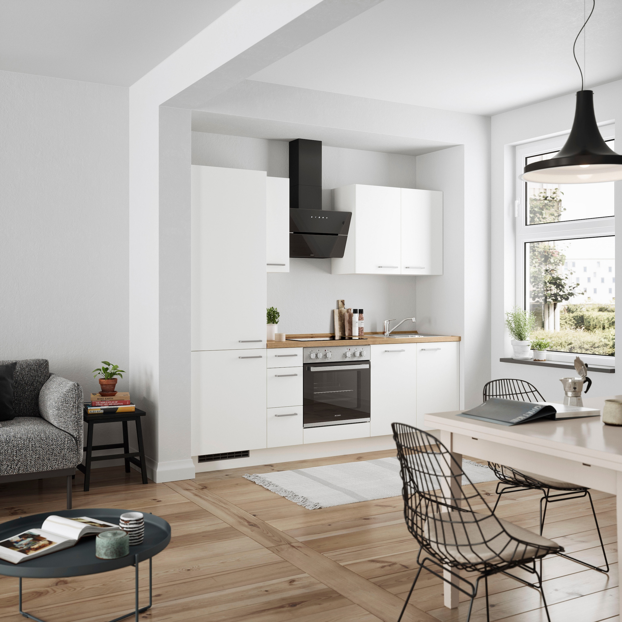 nobilia® Küchenzeile »"Touch II"«, vormontiert, Ausrichtung wählbar, Breite 240 cm, wahlw. mit E-Geräten