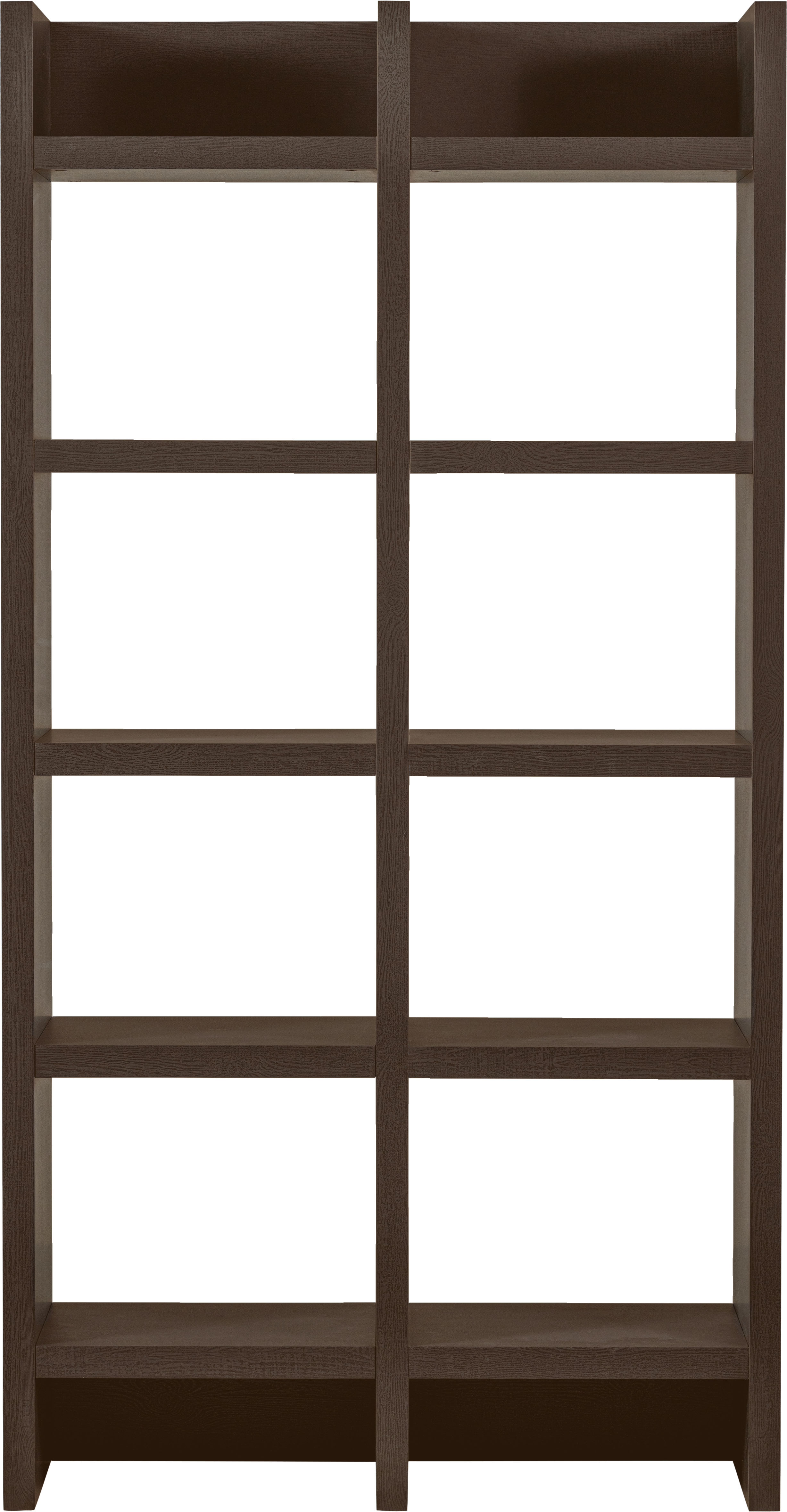 WOOOD Regal "Lackiertes MDF mit Präsentationsfächern H 195 x B 100 x T 40 cm" Tragkraft 30 kg pro Boden, Wandbefestigung, Pfleigleicht