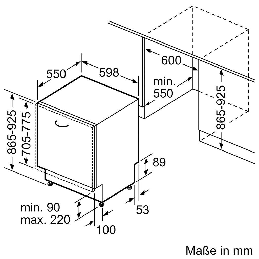 NEFF vollintegrierbarer Geschirrspüler »S255YAX01E«, N 70, S255YAX01E, 13 Maßgedecke