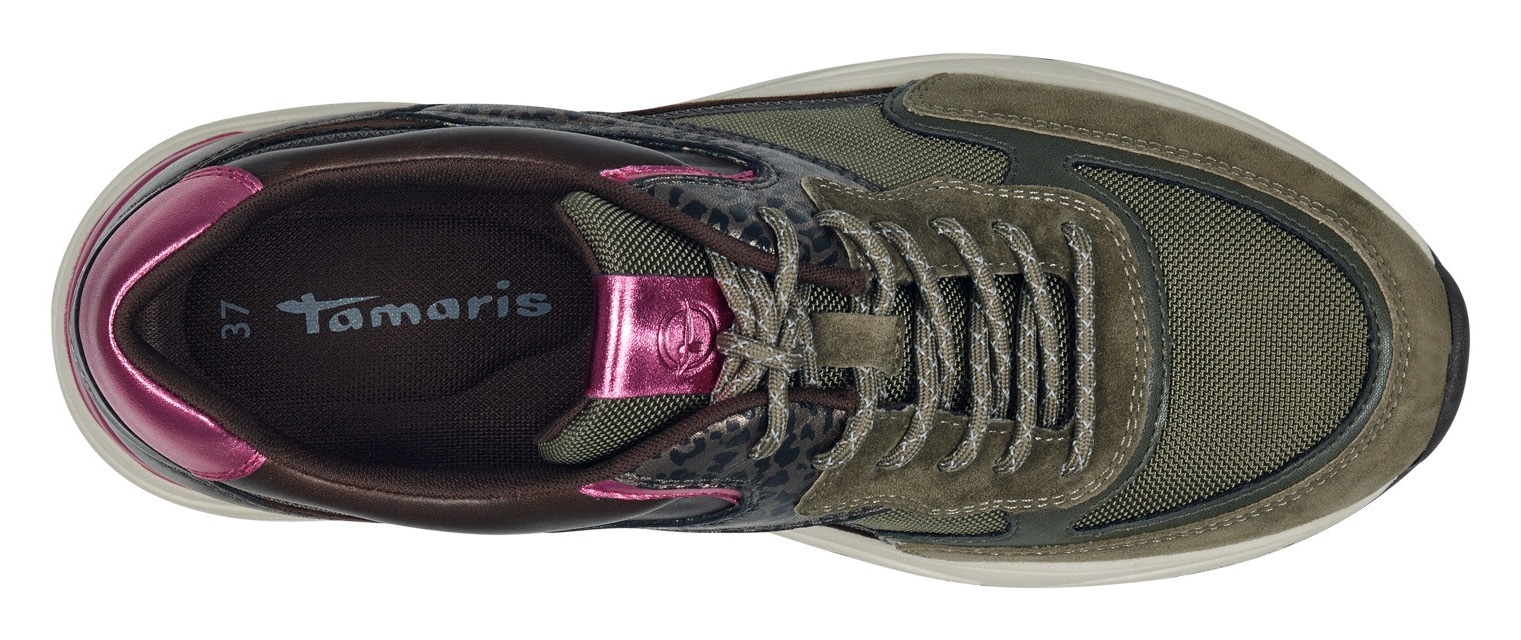 Tamaris Keilsneaker, Halbschuh, Schnürschuh, Freizeitschuh mit Kontrastbesätzen