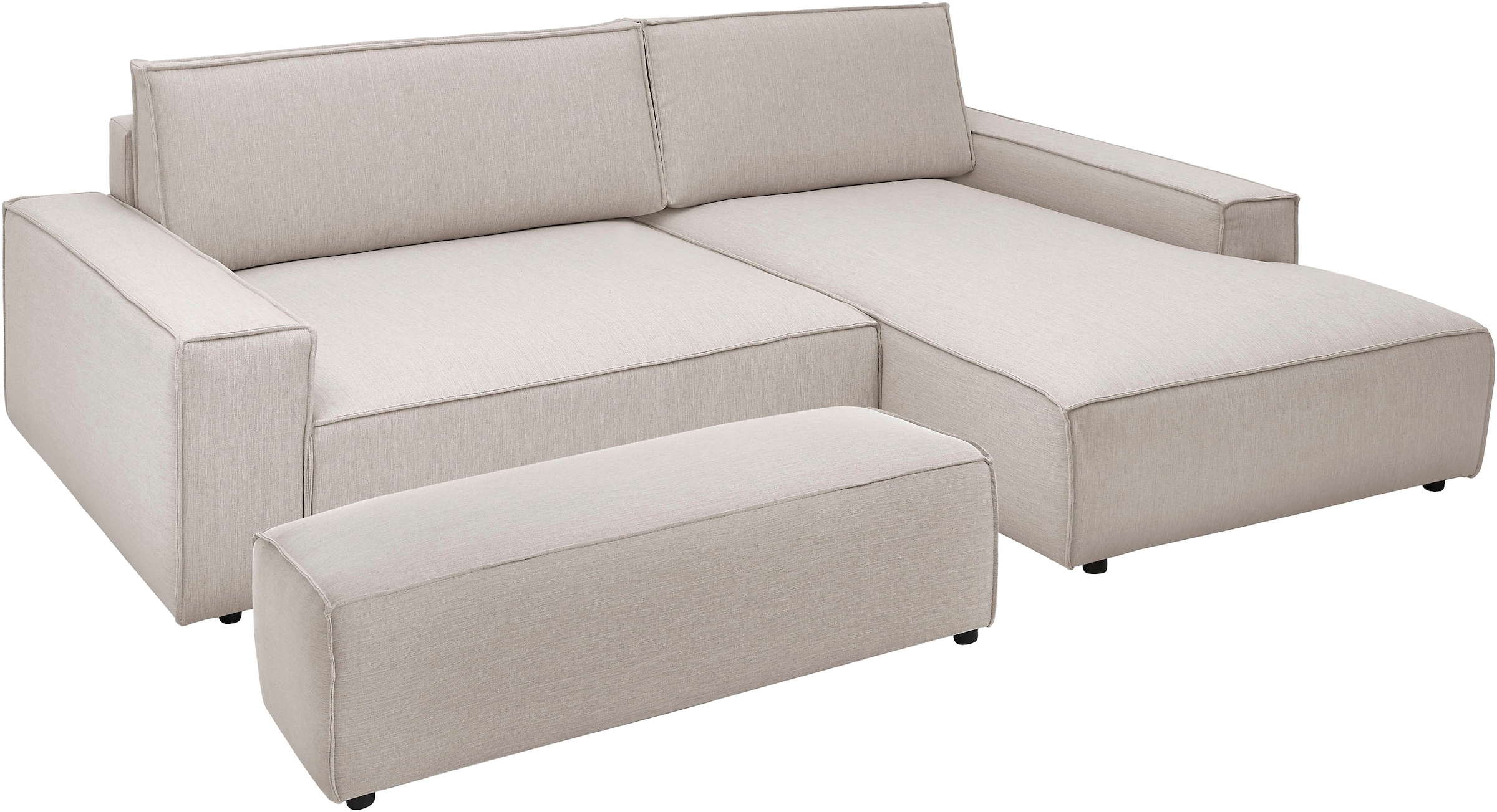 OTTO home Polsterecke »SHERWOOD XXL tief, L-Form, Schlaffunktion, Bigsofa, Cord, Leinenoptik« stellbar zum Schlafsofa (Krokodilverbinder), Cord, Leinenoptik,