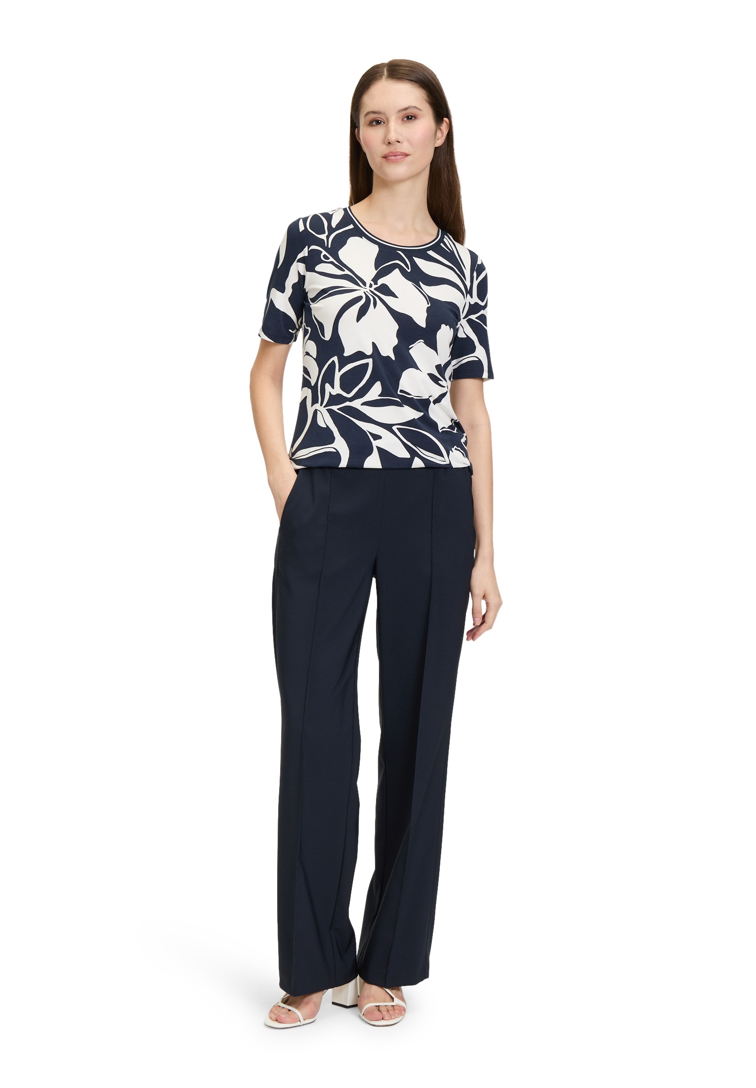 Betty Barclay Kurzarmshirt »Betty Barclay Damen Basic Shirt mit Print«, (1 tlg.), Rippbündchen