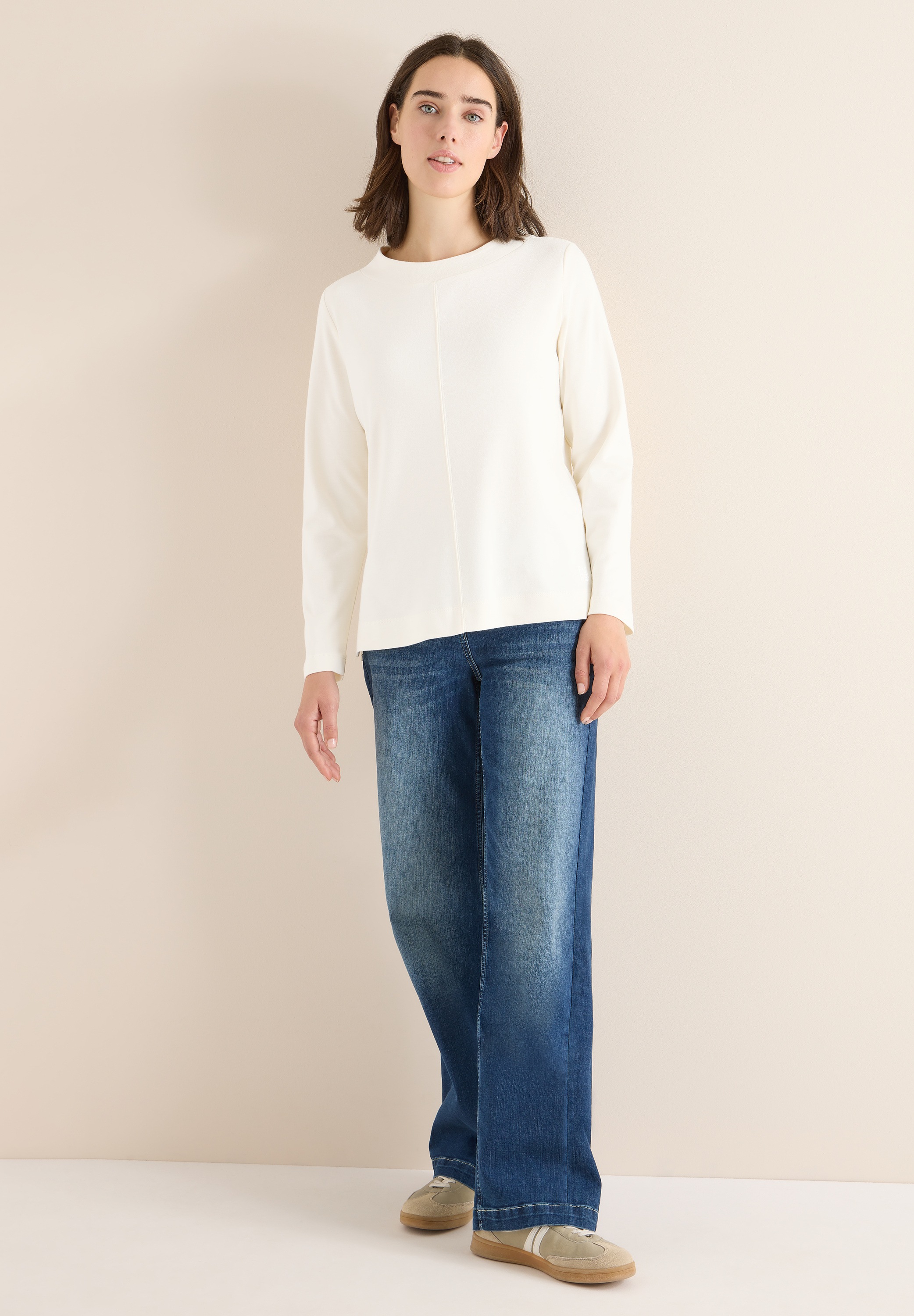 Thumbnail - Cecil Langarmshirt in Unifarbe