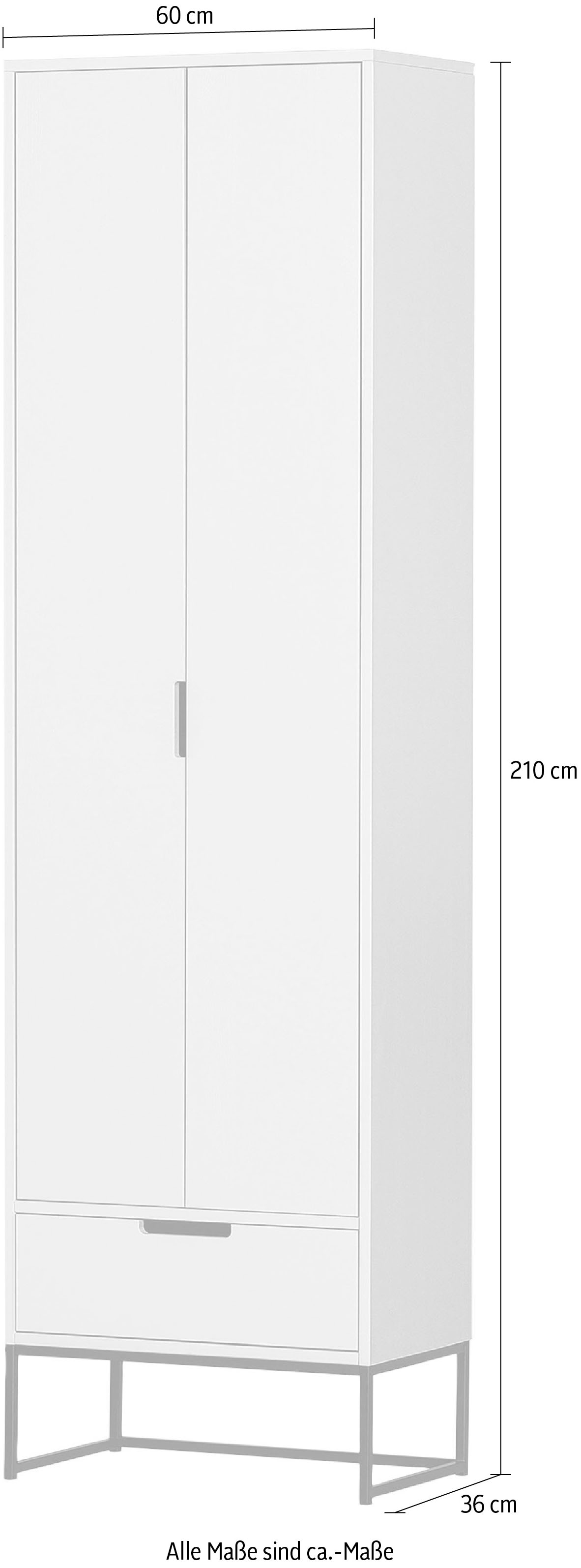 WOOOD Mehrzweckschrank »Silas«, H 210 cm x B 60 cm x T 36 cm