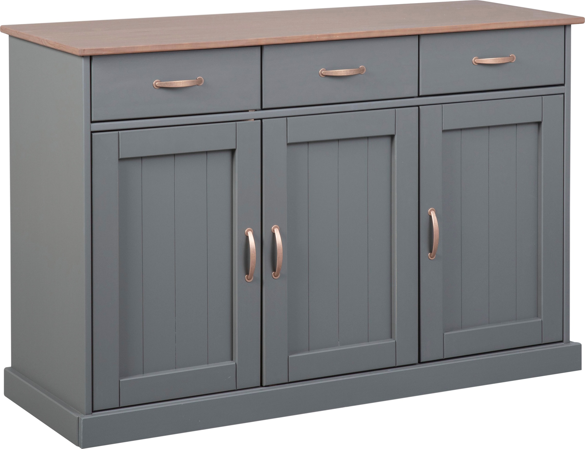 Inter Link Kommode "Luzerna Kiefer Massivholz, FSC, Sideboard, Stauraummöbel" Buffetschrank, Anrichte im Landhausstil, BxTxH: 131 x 45 x 86 cm