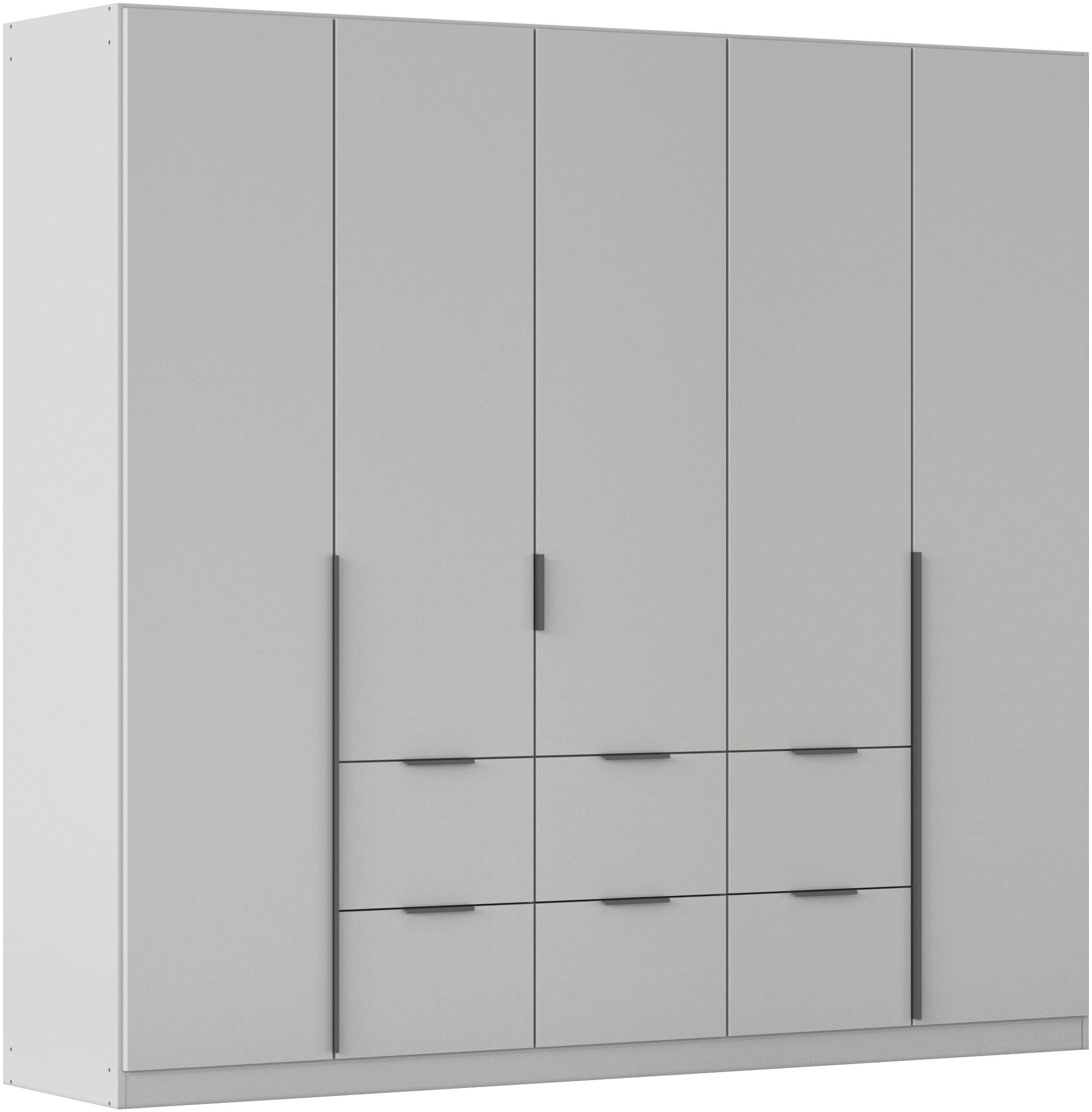 OTTO home Drehtürenschrank "Kleiderschrank Schrank Garderobe AGORDO mit Dekor- oder Hochglanzfront" in zwei Griff-Farben, Breite 226 cm, mit Außenschubkästen, Serie in 7 Breiten und 2 Höhen MADE IN GERMANY