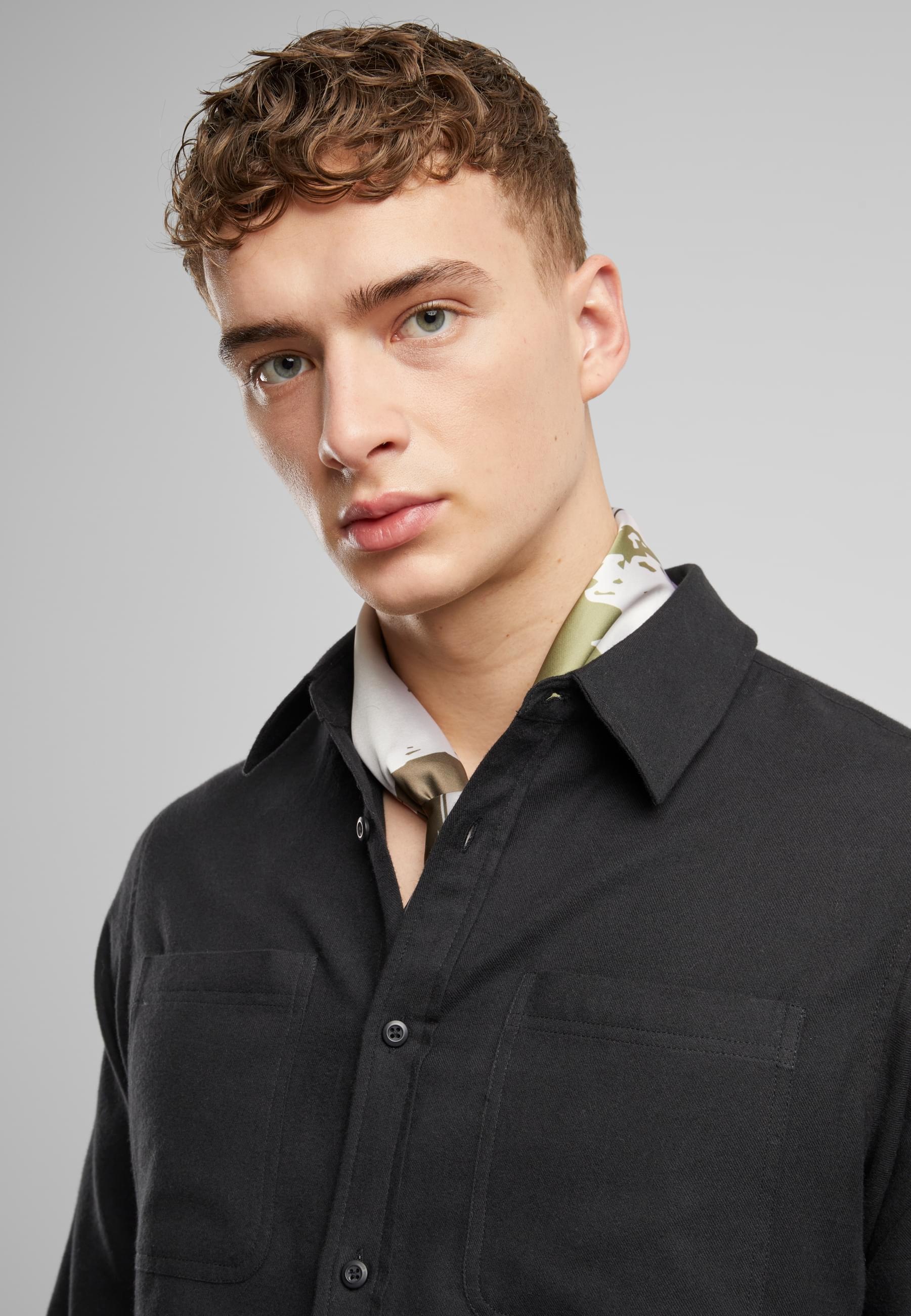 URBAN CLASSICS Langarm-Poloshirt »Urban Classics Herren Flanell Shirt«, (1 tlg.)